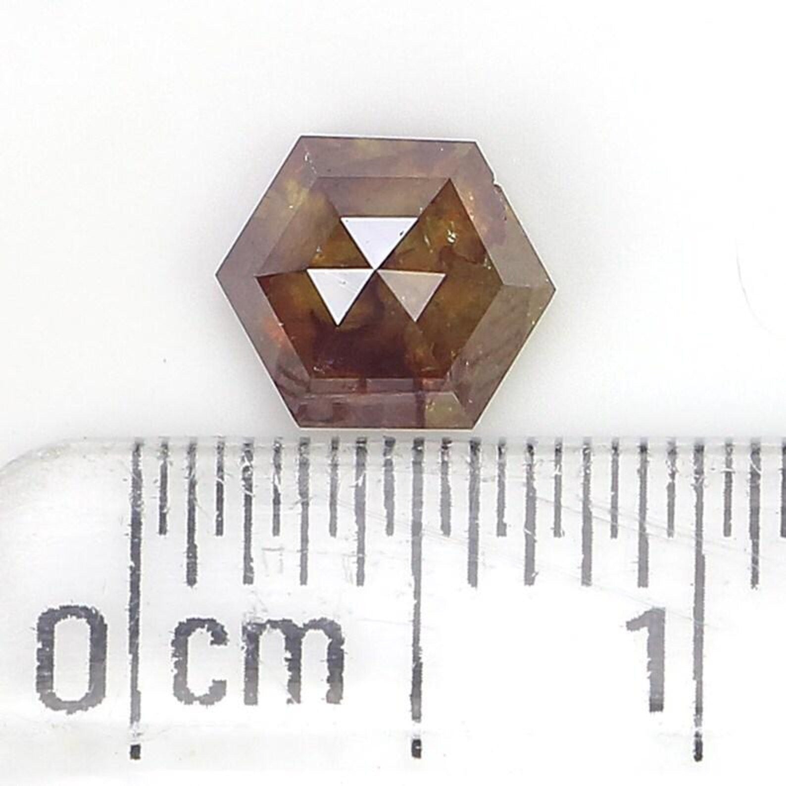 0.90 CT Natural Loose Hexagon Shape Diamond Yellow Color Hexagon Diamond 5.80 MM Natural Loose Brown Color Hexagon Rose Cut Diamond NQ7827