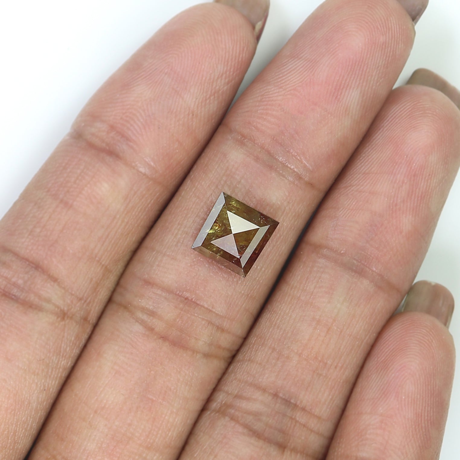 Natural Kite Cut Brown Color Diamond 2.14 CT Loose Kite Rose Cut Brown Color Stone 7.65 MM Rustic Diamond For Custom Engagement Ring L3656
