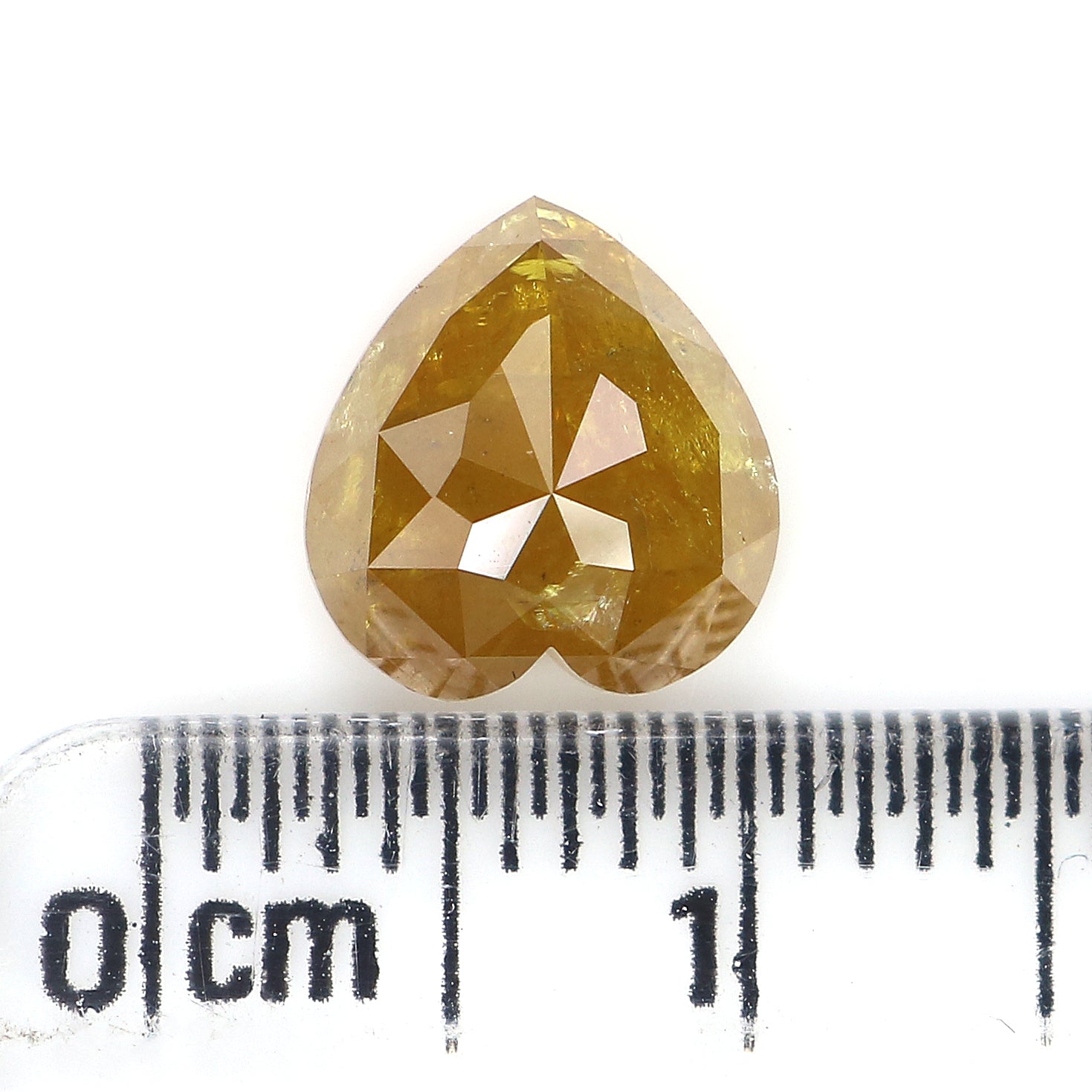 2.37 CT Natural Loose Heart Shape Diamond Yellow Color Heart Shape Diamond 8.40 MM Natural Loose Yellow Color Heart Rose Cut Diamond LQ3020