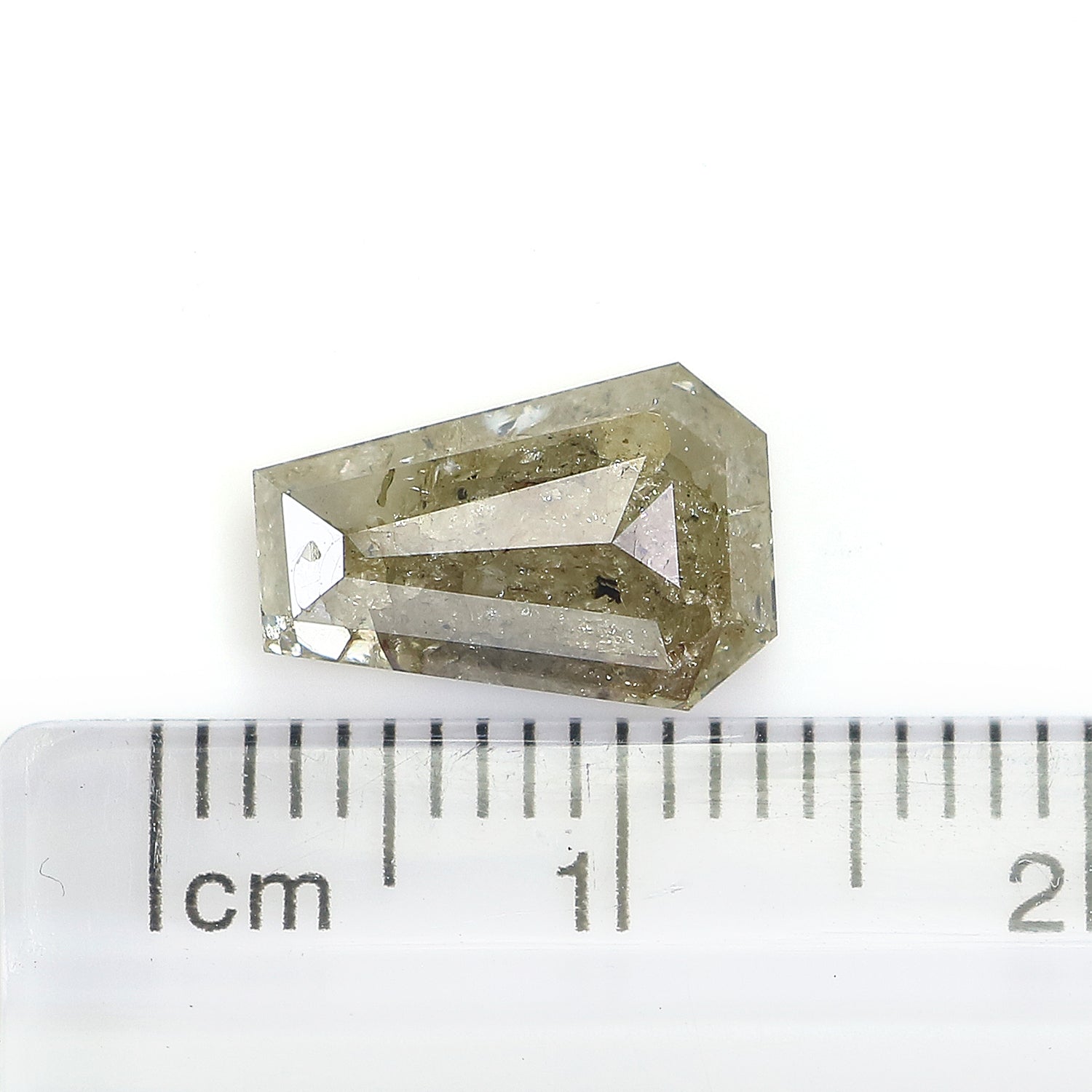 2.61 CT Natural Loose Coffin Cut Diamond Grey Brown Color Coffin Shape Diamond 11.05 MM Natural Loose Diamond Coffin Rose Cut Diamond QL400