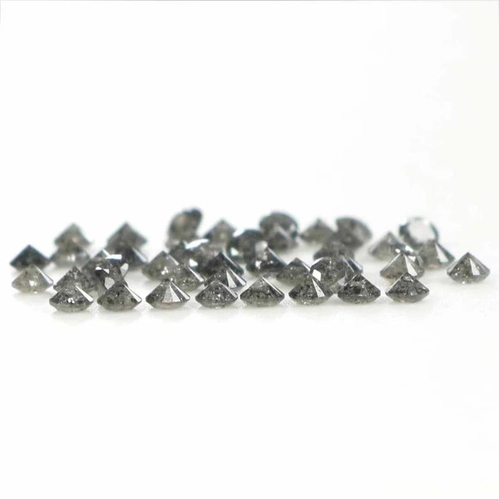 1.25 Ct Natural Loose Round Brilliant Cut Diamond Salt And Pepper Diamond 1.80 MM Natural Diamond Black Grey Color Round Cut Diamond NQ833