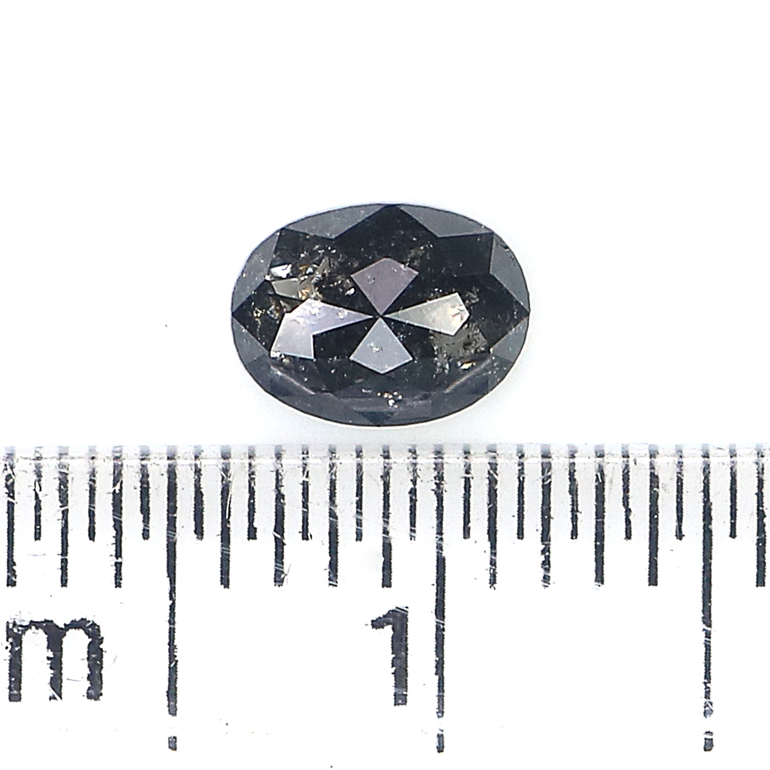 0.51 CT Natural Loose Oval Shape Diamond Salt And Pepper Oval Rose Cut Diamond 5.60 MM Black Grey Color Oval Shape Rose Cut Diamond QK2334