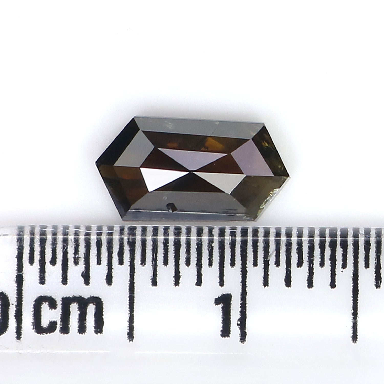 1.05 CT Natural Loose Hexagon Shape Diamond Brown Color Hexagon Diamond 8.70 MM Natural Loose Brown Color Hexagon Rose Cut Diamond KQ1486