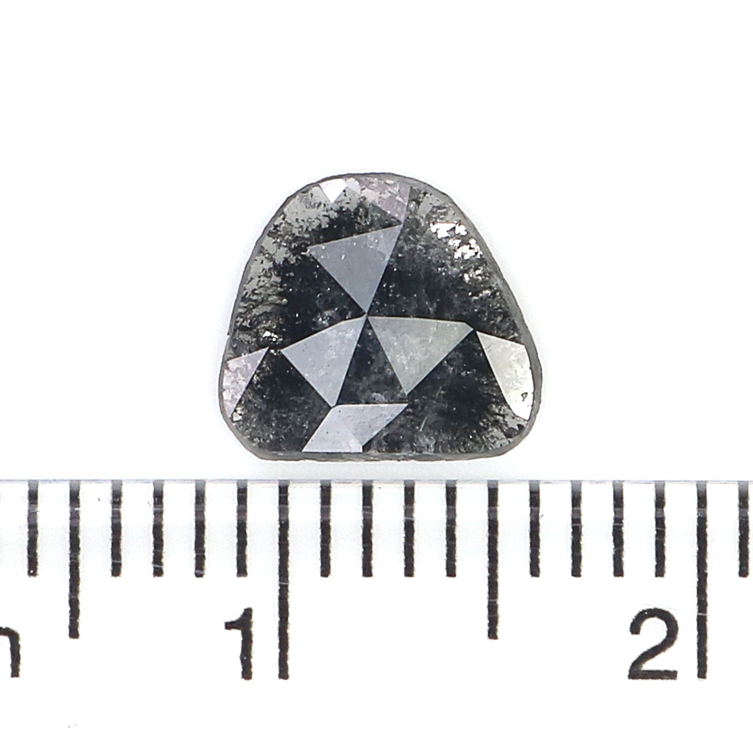 0.64 CT Natural Loose Slice Shape Diamond Salt And Pepper Slice Uncut Diamond 7.70 MM Natural Black Grey Slice Irregular Cut Diamond L3591