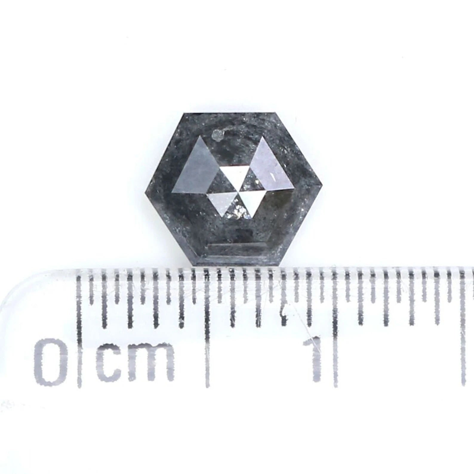 1.00 CT Natural Loose Hexagon Shape Diamond Salt And Pepper Hexagon Diamond 7.05 MM Natural Loose Diamond Hexagon Rose Cut Diamond NQ2027