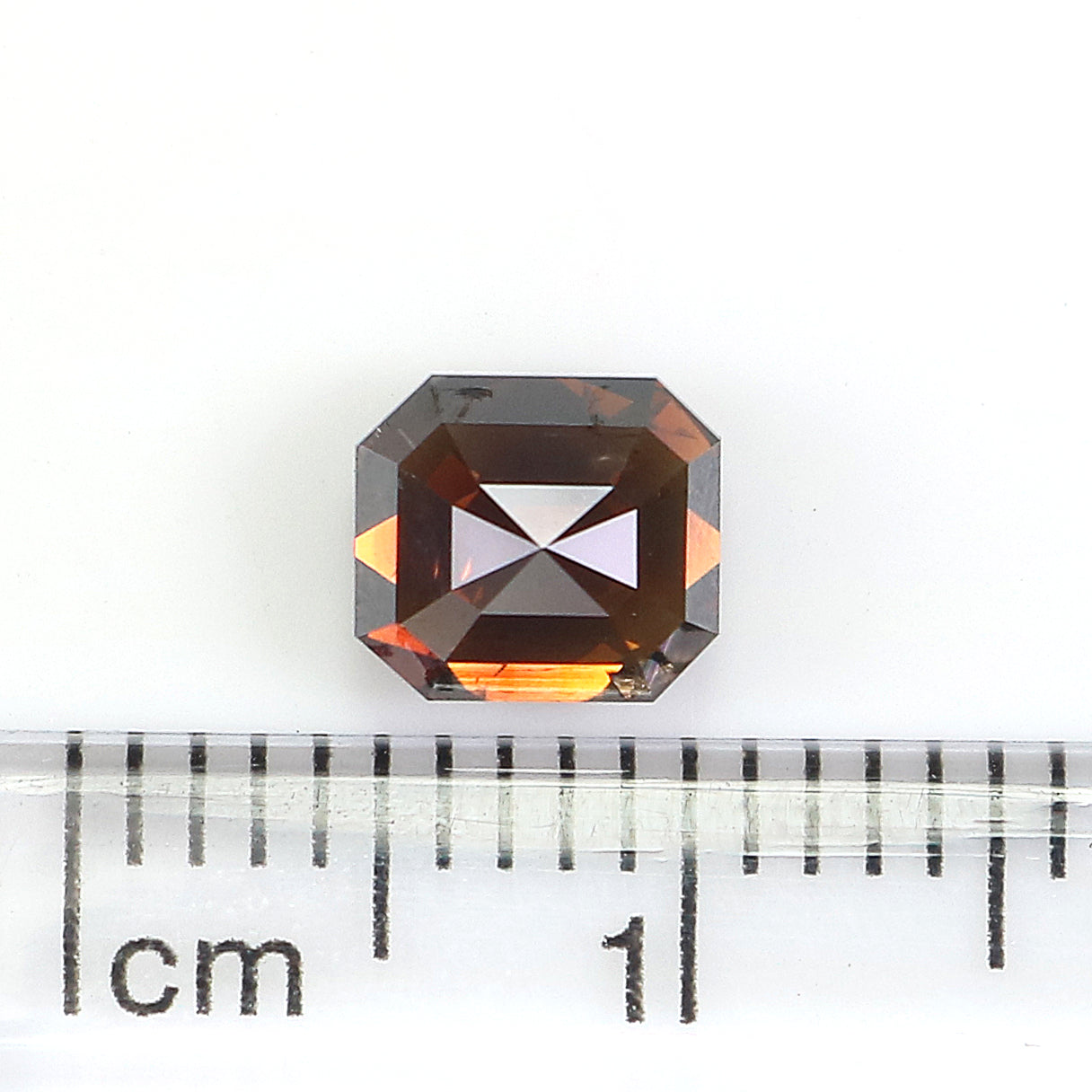 1.10 Ct IGI CERTIFIED Natural Loose Emerald Shape Diamond Deep Orange Brown Color Emerald Diamond 5.90 MM Natural Emerald Cut Diamond QL7721