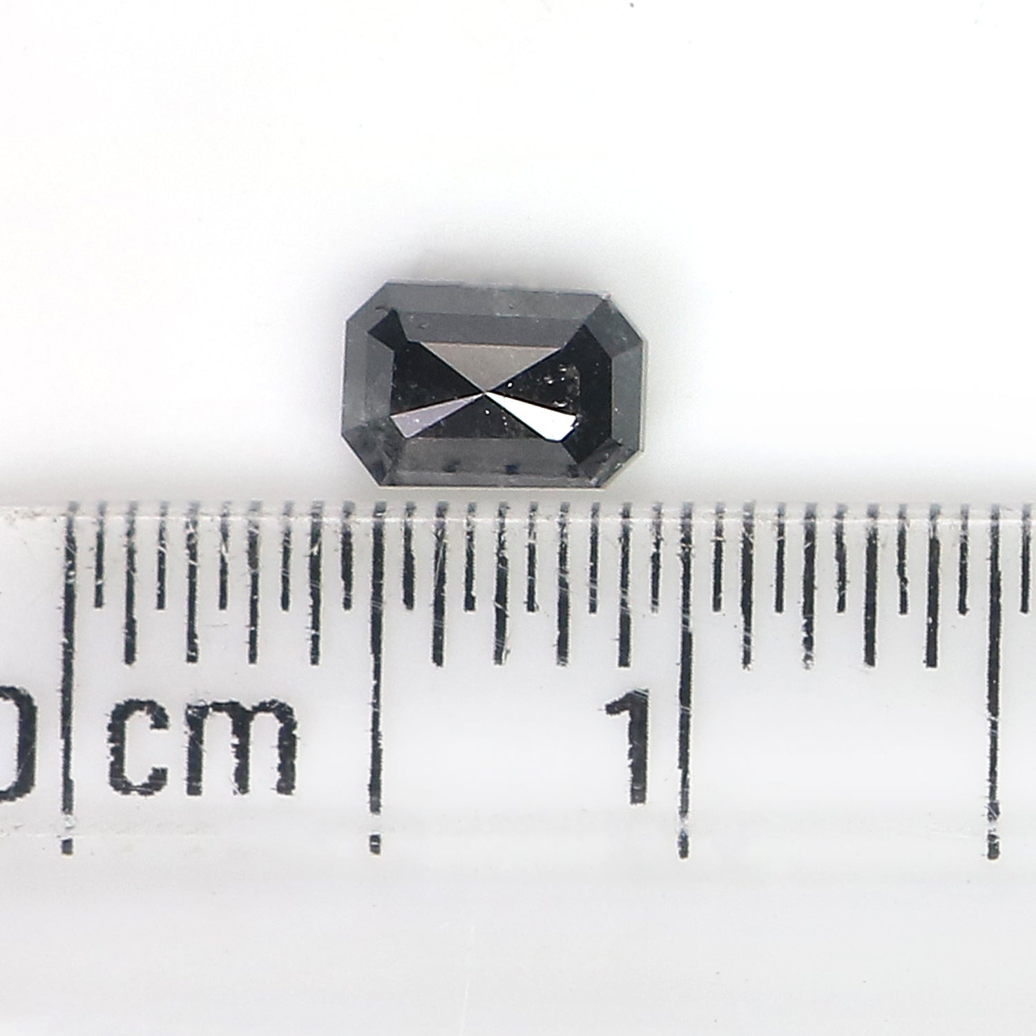 0.49 CT Natural Loose Emerald Shape Diamond Salt And Pepper Emerald Shape Diamond 4.90 MM Black Grey Color Emerald Rose Cut Diamond QL5359