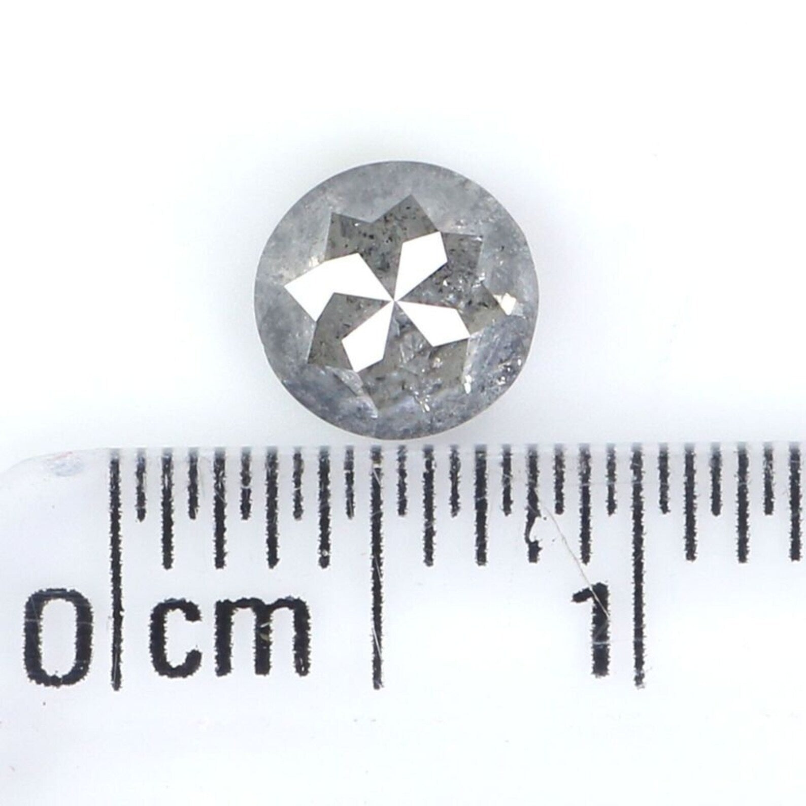 0.73 CT Natural Loose Round Rose Cut Salt And Pepper Diamond 5.40 MM Natural Black Grey Color Diamond Round Rose Cut Shape Diamond NQ2074