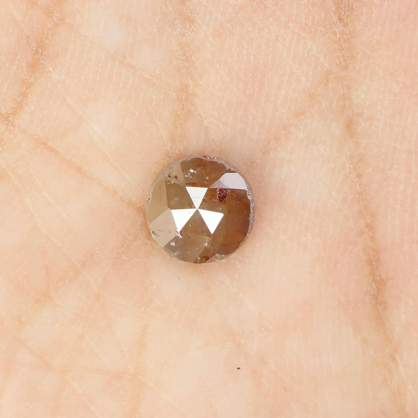 0.77 Ct Natural Loose Round Rose Cut Diamond Brown Rose Cut Diamond 6.00 MM Natural Loose Diamond Brown Color Round Rose Cut Diamond N7954