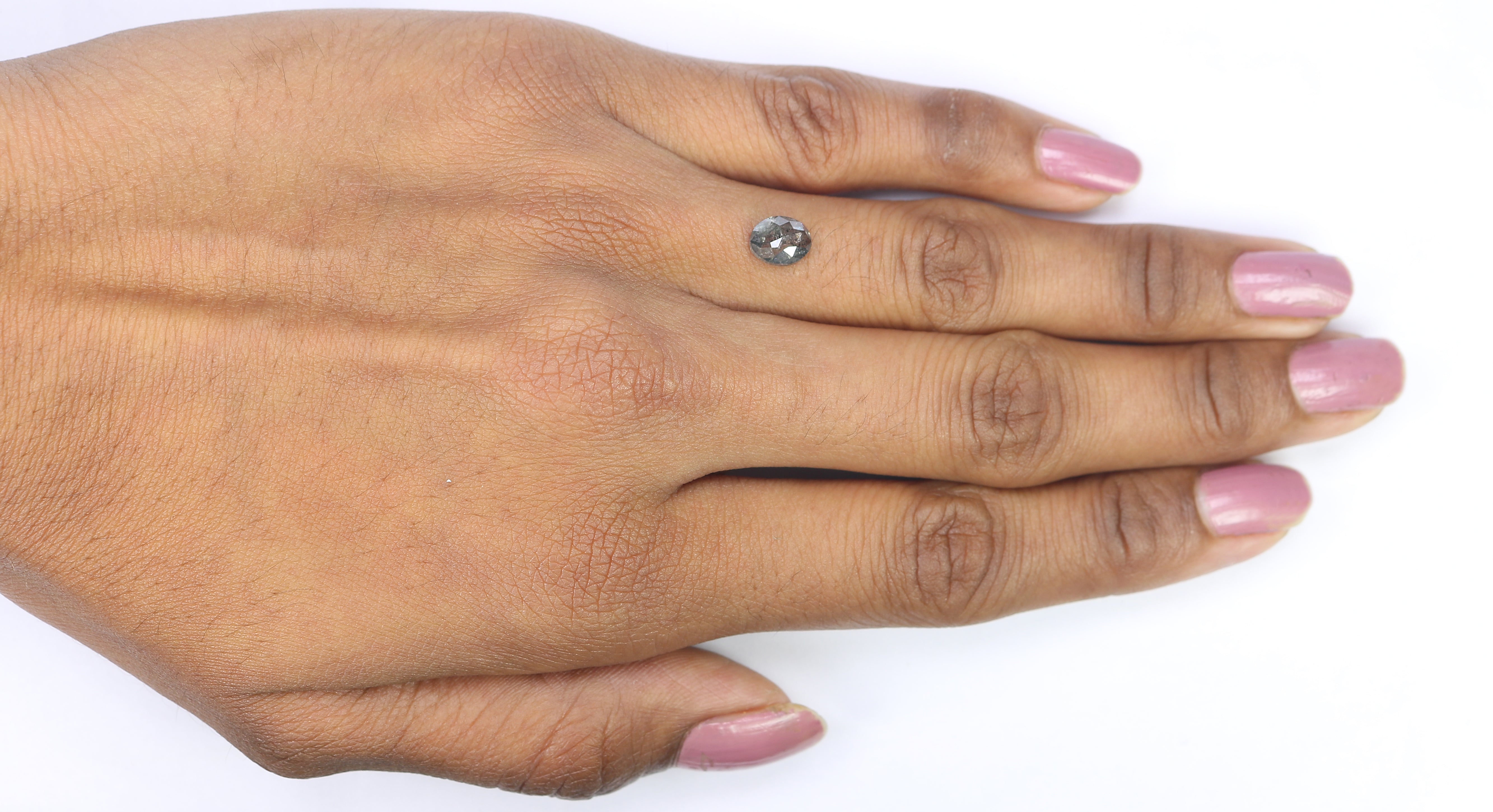 0.85 Ct Natural Loose Oval Shape Diamond Black Grey Color Oval Diamond 6.80 MM Natural Loose Salt And Pepper Oval Rose Cut Diamond QL8673