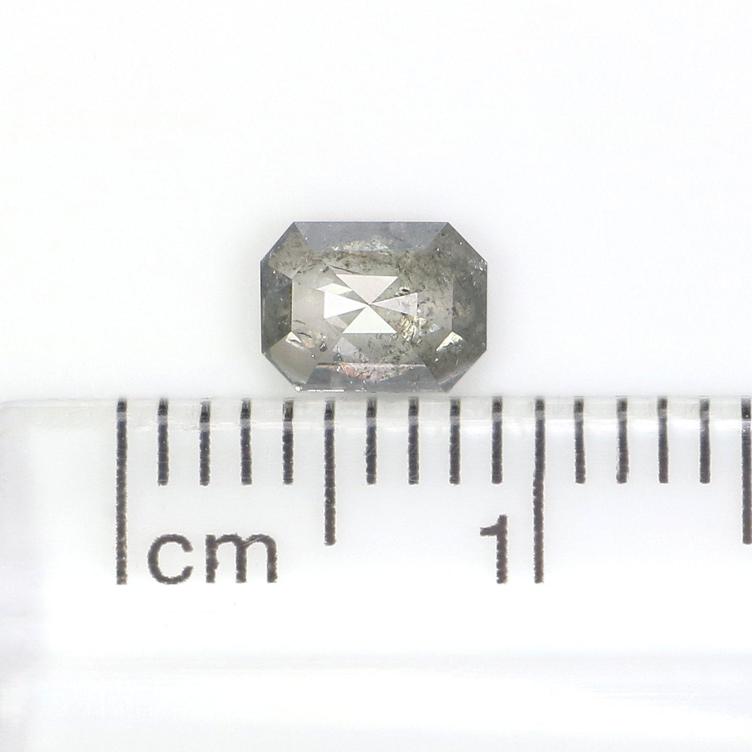 0.53 CT Natural Loose Emerald Cut Diamond Salt And Pepper Emerald Diamond 5.50 MM Natural Black Grey Color Emerald Rose Cut Diamond LQ2018