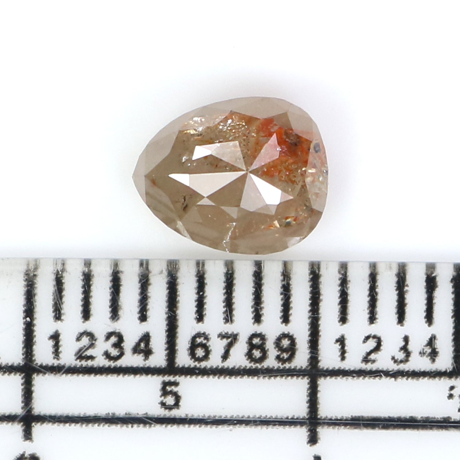 Natural Loose Pear Diamond, Brown Color Pear Cut Diamond, Natural Loose Diamond, Pear Rose Cut Diamond, 1.23 CT Pear Shape Diamond KDK2687
