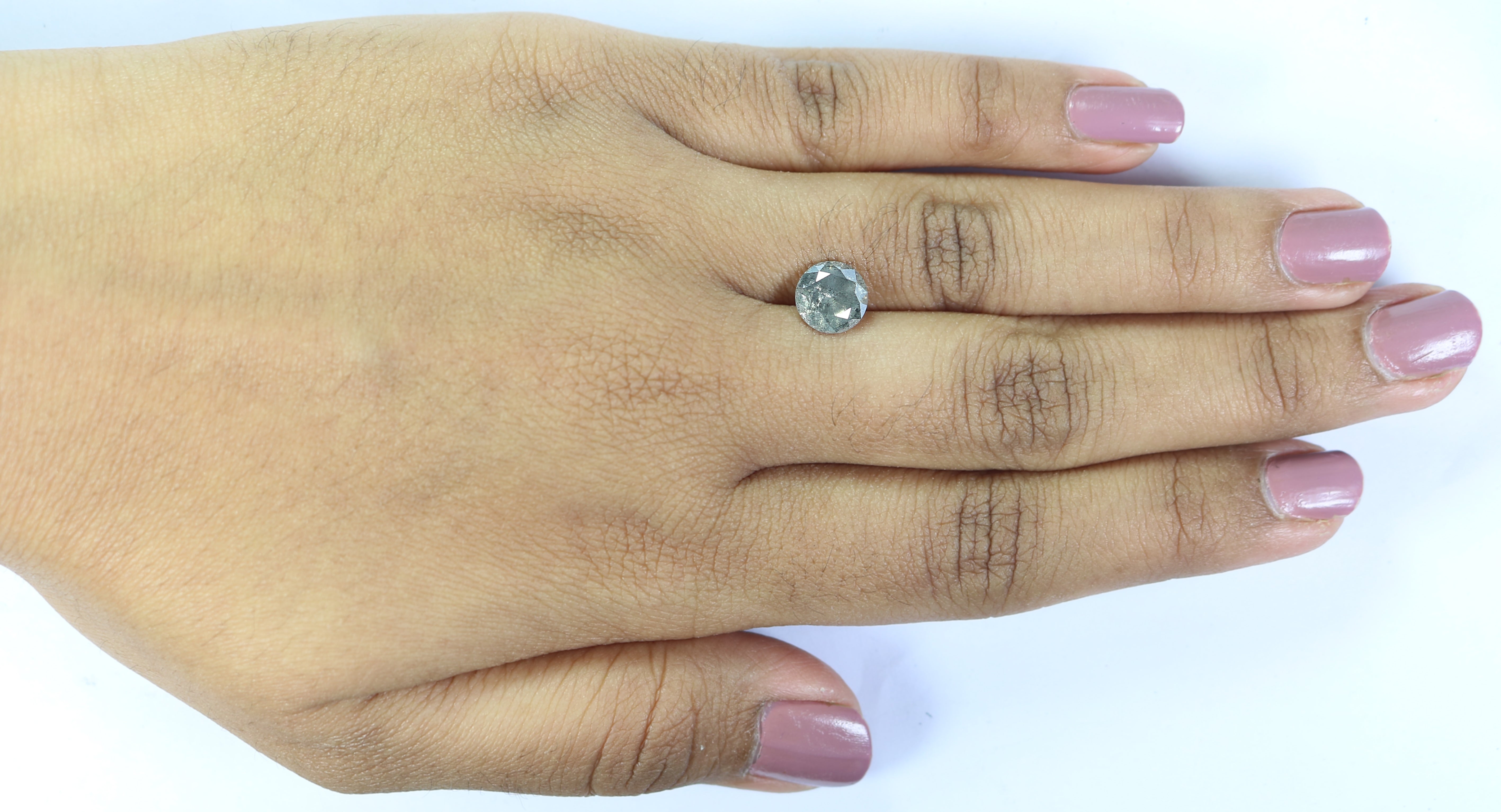 1.83 CT Natural Loose Round Shape Diamond Black Grey Color Round Cut Diamond 7.70 MM Salt And Pepper Round Brilliant Cut Diamond QL903