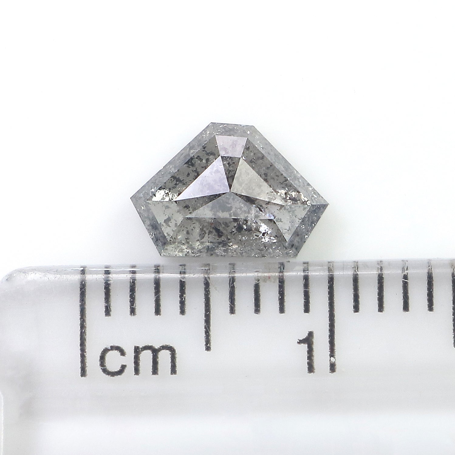 1.09 Ct Natural Loose Shield Shape Diamond Salt And Pepper Shield Cut Diamond 5.45 MM Black Gray Color Shield Shape Rose Cut Diamond QL253