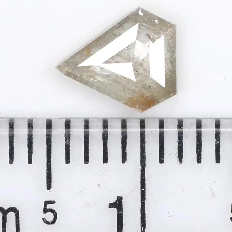 0.49 CT Natural Loose Shield Shape Diamond Grey Color Shield Cut Diamond 6.50 MM Natural Milky Grey Color Shield Rose Cut Diamond NQ7709