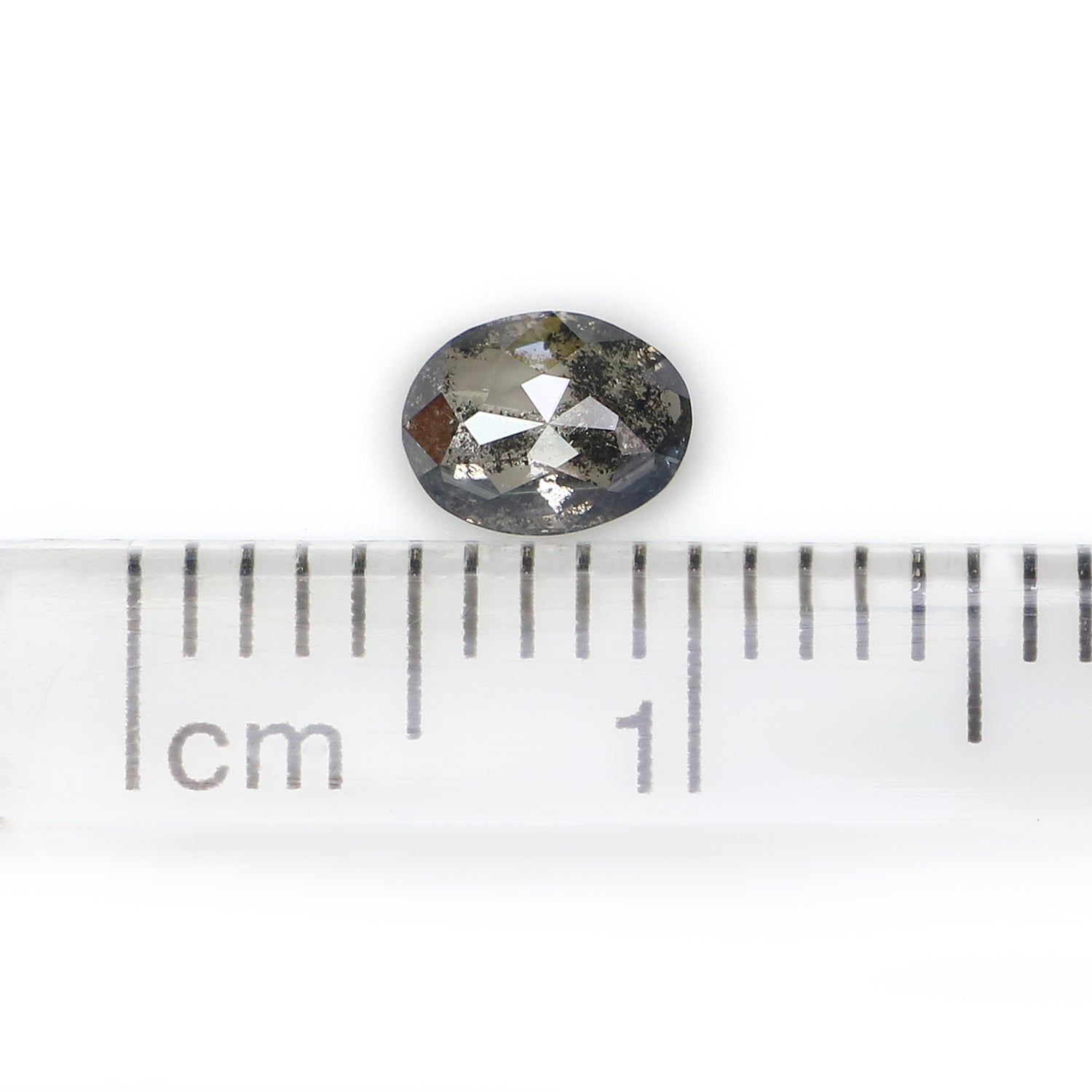 0.39 CT Natural Loose Oval Shape Diamond Salt And Pepper Oval Diamond 5.25 MM Natural Loose Black Grey Color Oval Rose Cut Diamond LQ8987