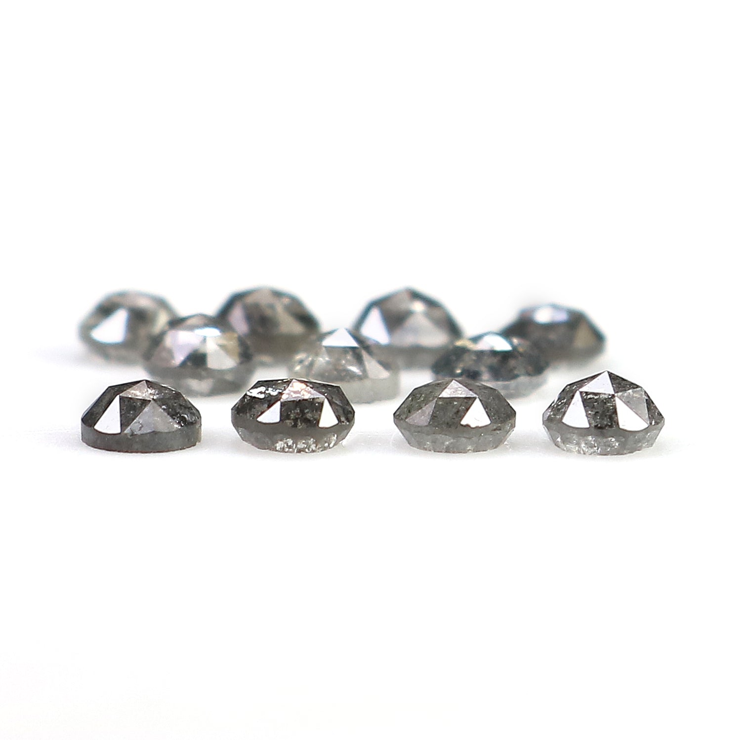 1.26 Ct Natural Loose Round Rose Cut Diamond Salt And Pepper Round Shape Diamond 2.70 MM Natural Black Grey Round Rose Cut Diamond LQ2775