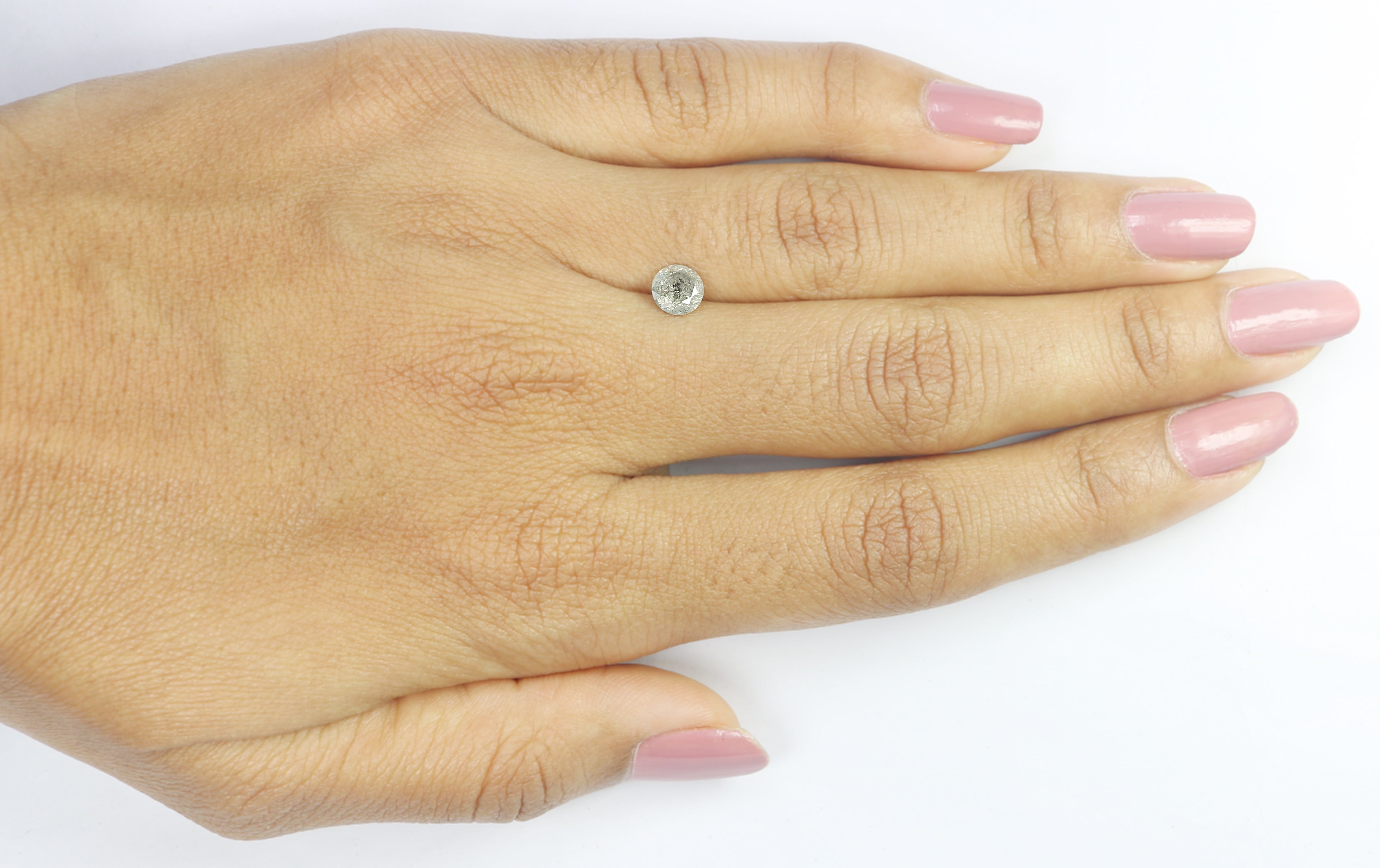 0.70 CT Natural Loose Round Shape Diamond Salt And Pepper Round Diamond 5.60 MM Natural Black Grey Color Round Brilliant Cut Diamond LQ446