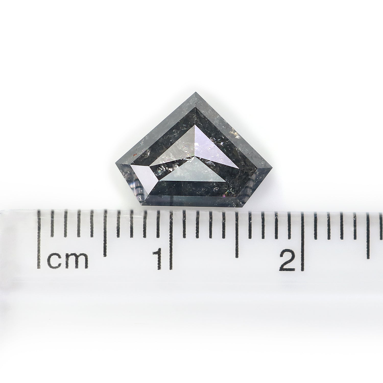 3.47 CT Natural Loose Shield Diamond Black Grey Color Diamond 8.75 MM Natural Loose Diamond Salt And Pepper Shield Rose Cut Diamond QL962