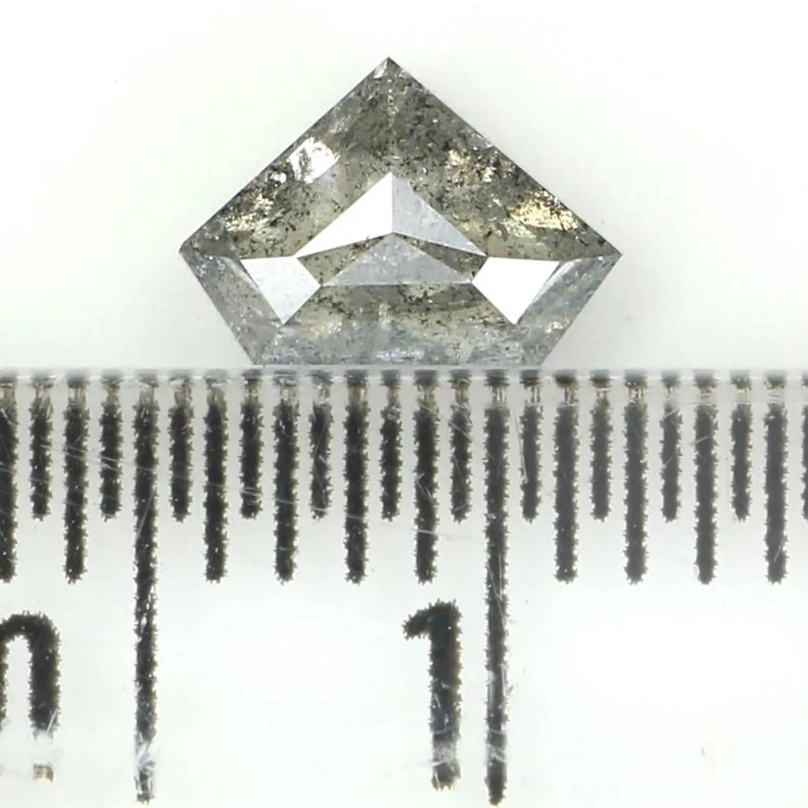 0.51 CT Natural Loose Shield Shape Diamond Salt And Pepper Shield Diamond 4.50 MM Natural Black Grey Color Shield Rose Cut Diamond NQ1537