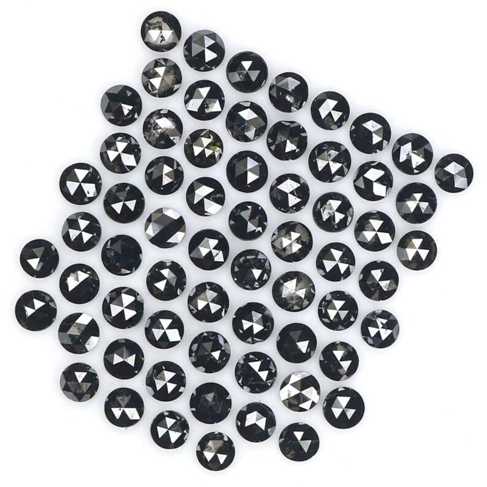 2.67 CT Natural Loose Round Shape Diamond Black Color Round Diamond 2.10 MM Natural Loose Diamond Black Color Round Rose Cut Diamond NQ1810