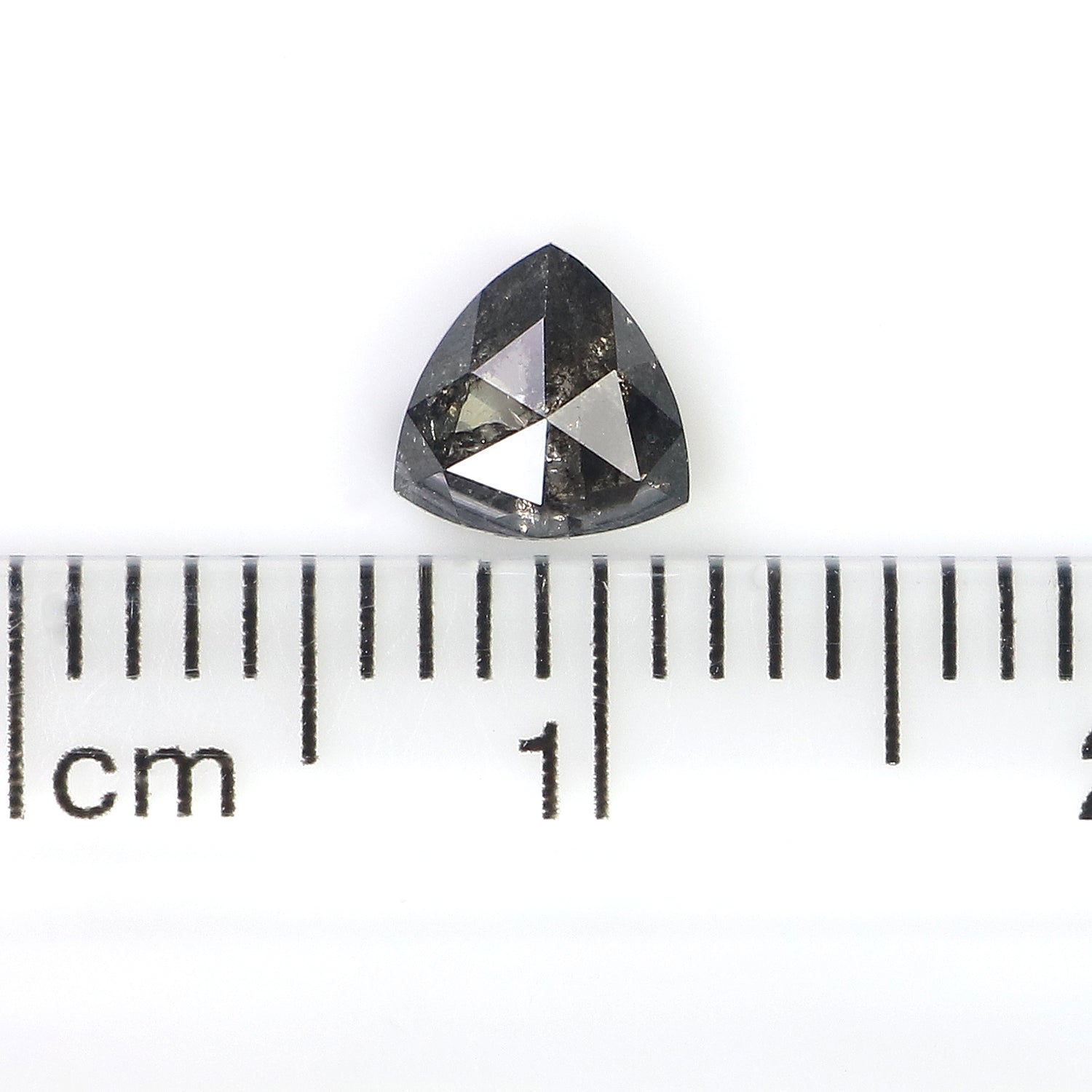 0.55 CT Natural Loose Triangle Shape Diamond Salt And Pepper Diamond 5.15 MM Natural Black Grey Color Diamond Triangle Cut Diamond L3388