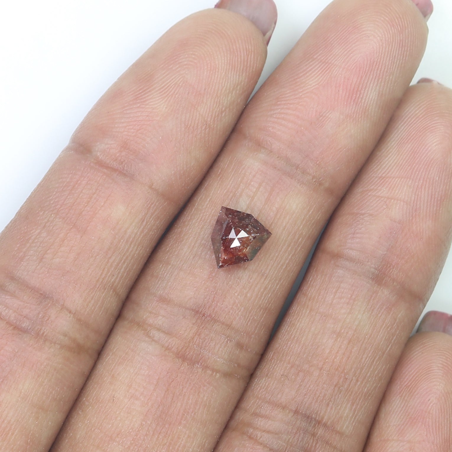 Natural Pentagon Brown Diamond 1.09 CT Loose Rose Cut Brown Stone 7.00 MM Rustic Diamond Pentagon Diamond For Custom Engagement Ring L3632