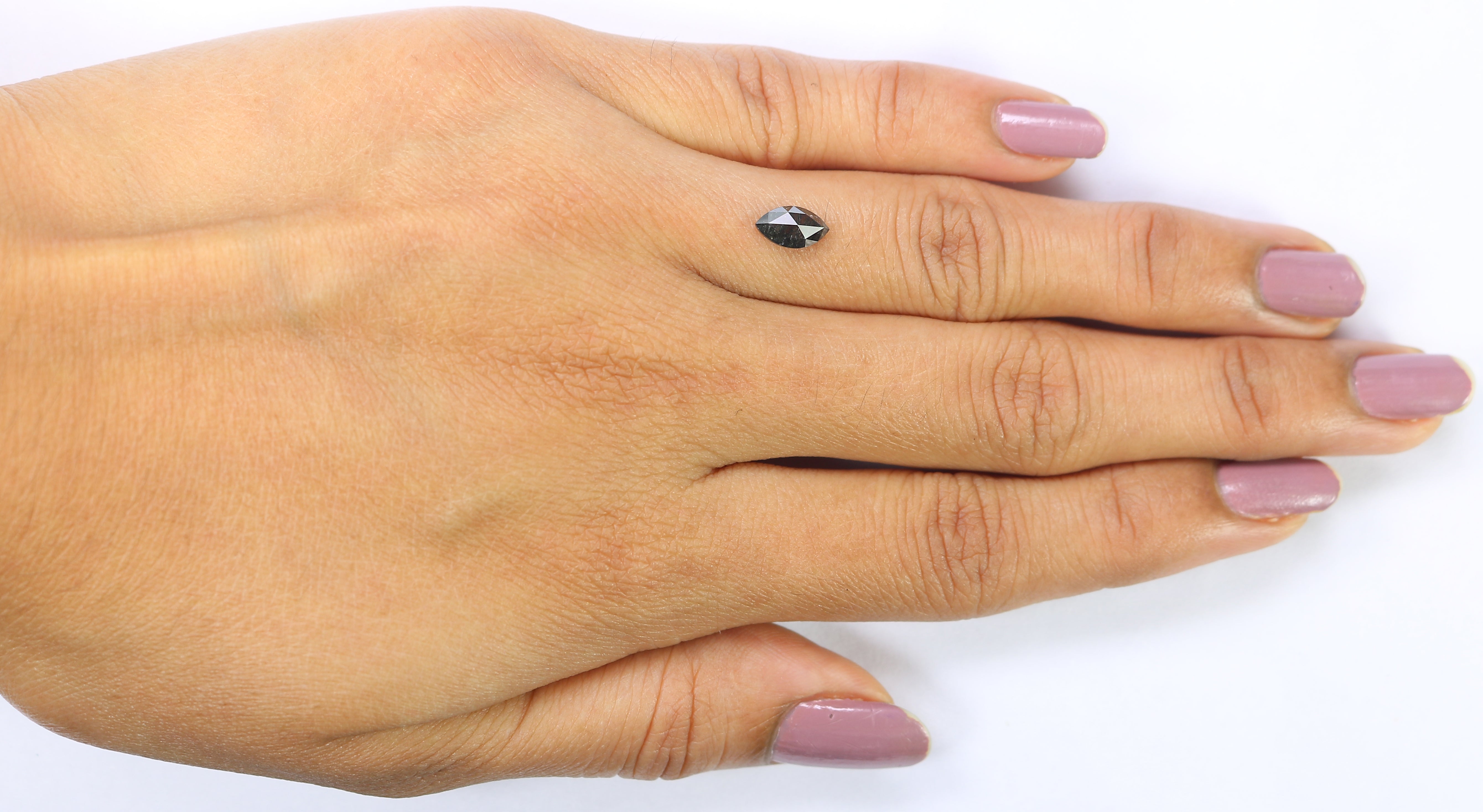 0.55 CT Natural Loose Marquise Shape Diamond Salt And Pepper Marquise Rose Cut Diamond 7.45 MM Black Grey Color Marquise Cut Diamond QL3120