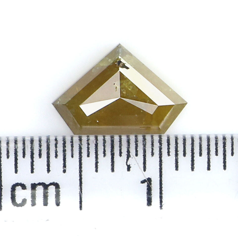 0.99 CT Natural Loose Shield Shape Diamond Yellow Color Shield Cut Diamond 5.75 MM Natural Loose Yellow Color Shield Rose Cut Diamond LQ9959