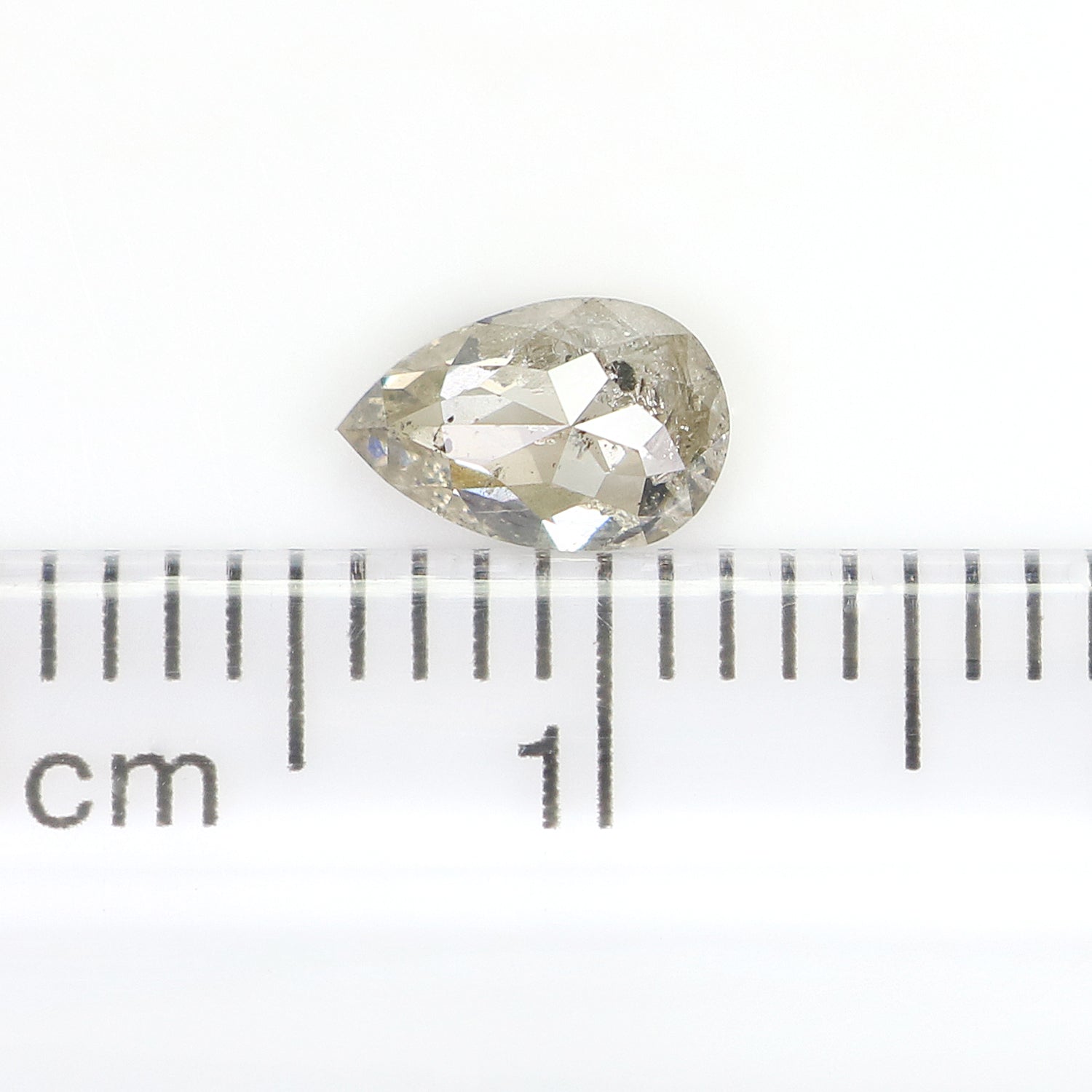 0.54 CT Natural Loose Pear Diamond Salt And Pepper Pear Diamond Natural Loose Pear Diamond 6.45 MM Pear Rose Cut Diamond Pear Diamond LQ378