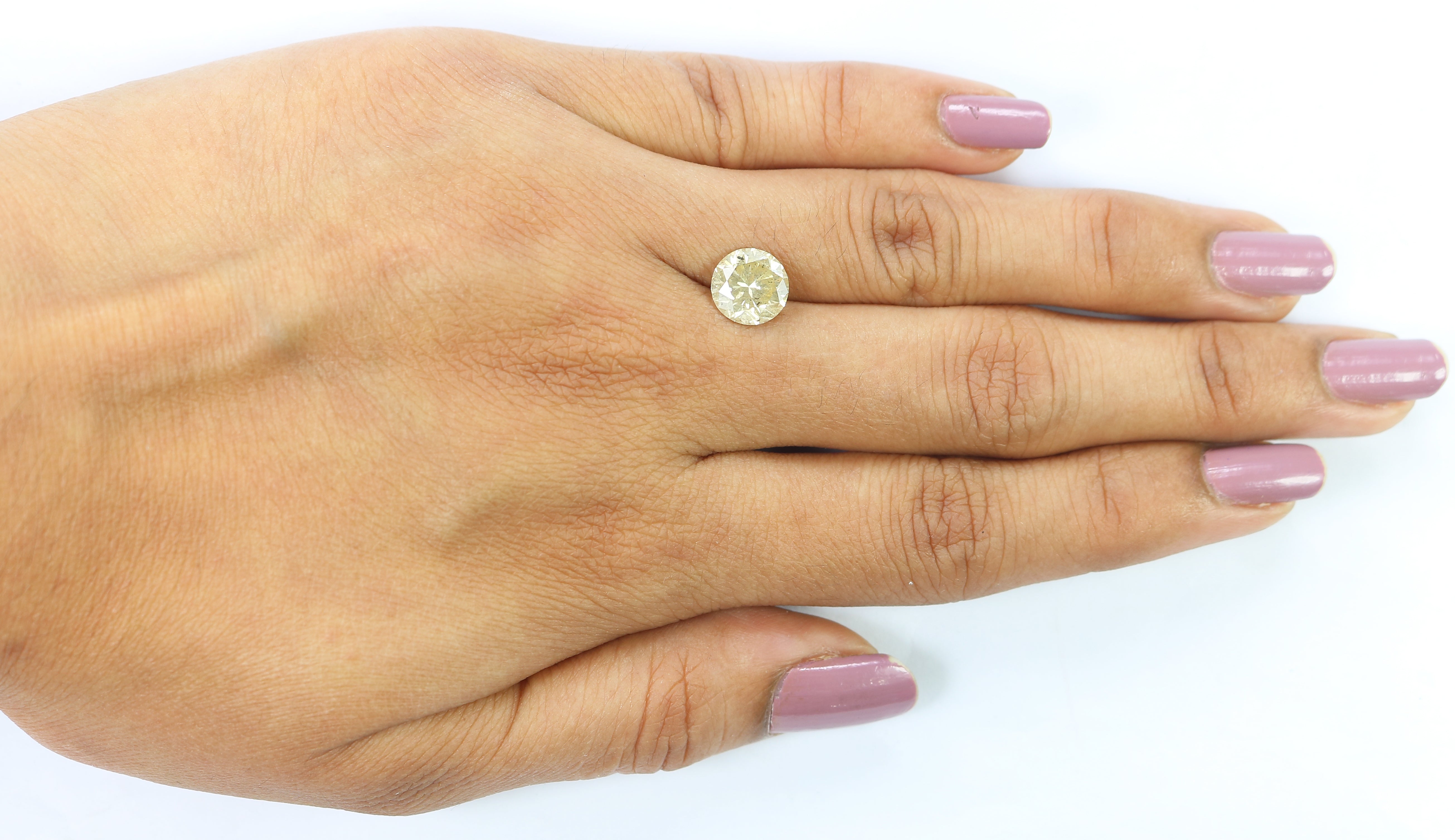 1.97 Ct Natural Loose Round Brilliant Cut Diamond Yellow Color Diamond 7.80 MM Natural Diamond Yellow Color Round Shape Diamond LQ3058