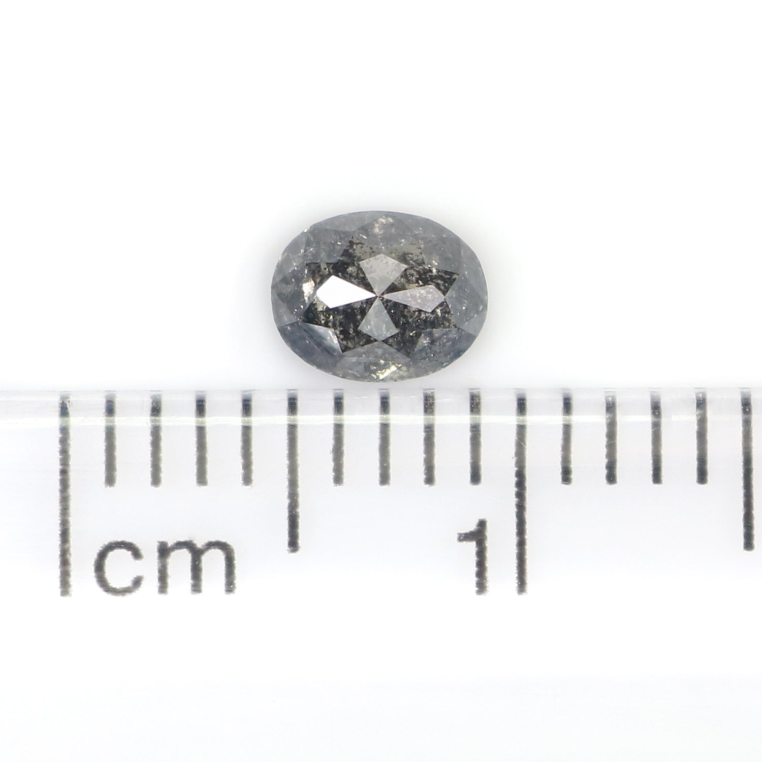 0.37 CT Natural Loose Oval Shape Diamond Salt And Pepper Oval Cut Diamond 4.80 MM Natural Loose Black Grey Color Oval Rose Cut Diamond LQ701