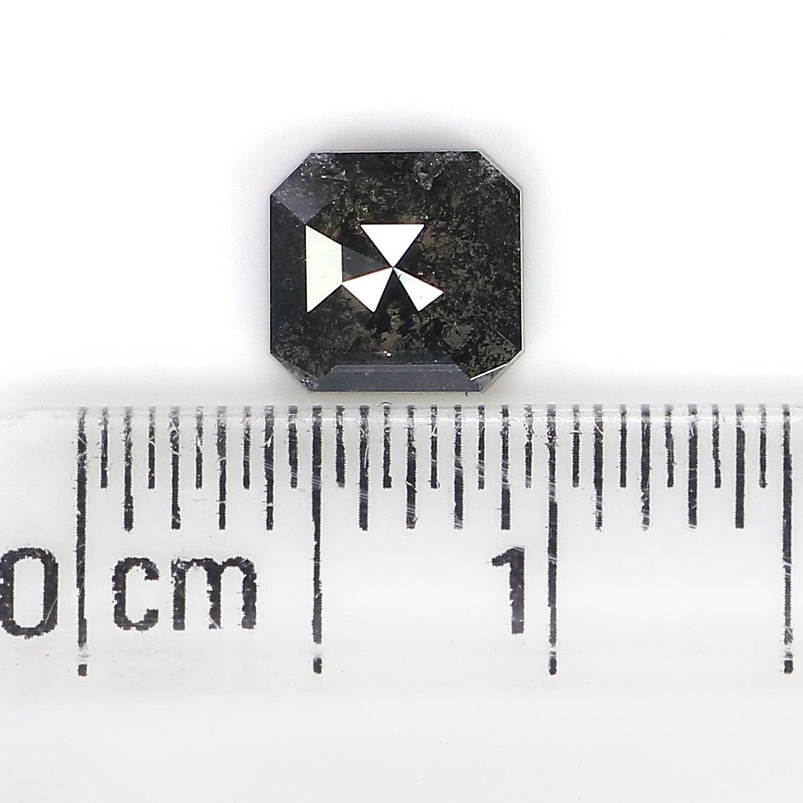 0.79 Ct Natural Loose Emerald Diamond Grey Color Emerald Diamond 5.40 MM Natural Loose Diamond Salt And Pepper Emerald Cut Diamond QN8508