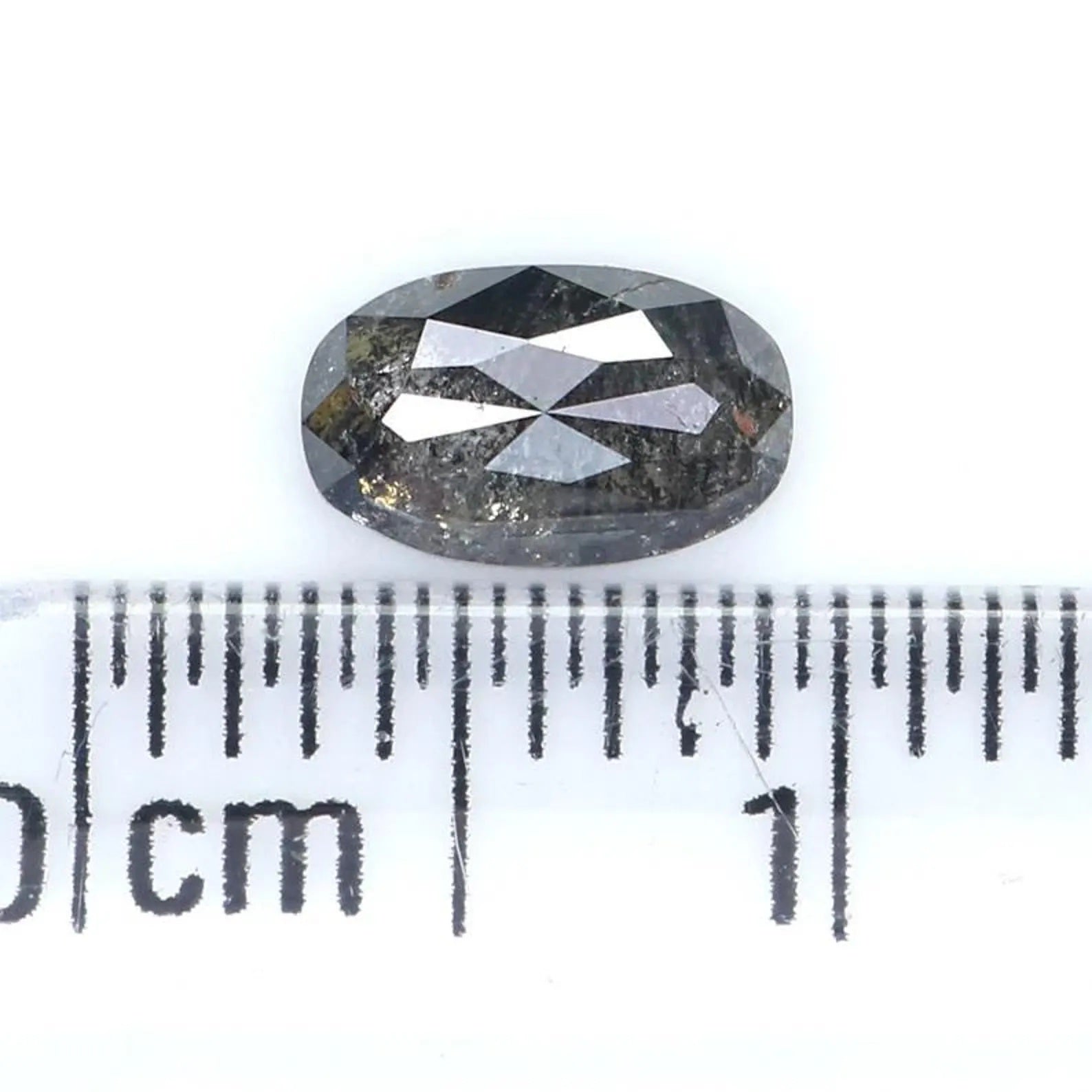 0.58 CT Natural Loose Oval Shape Diamond Salt And Pepper Oval Diamond 6.50 MM Natural Loose Black Grey Color Oval Rose Cut Diamond NQ2040