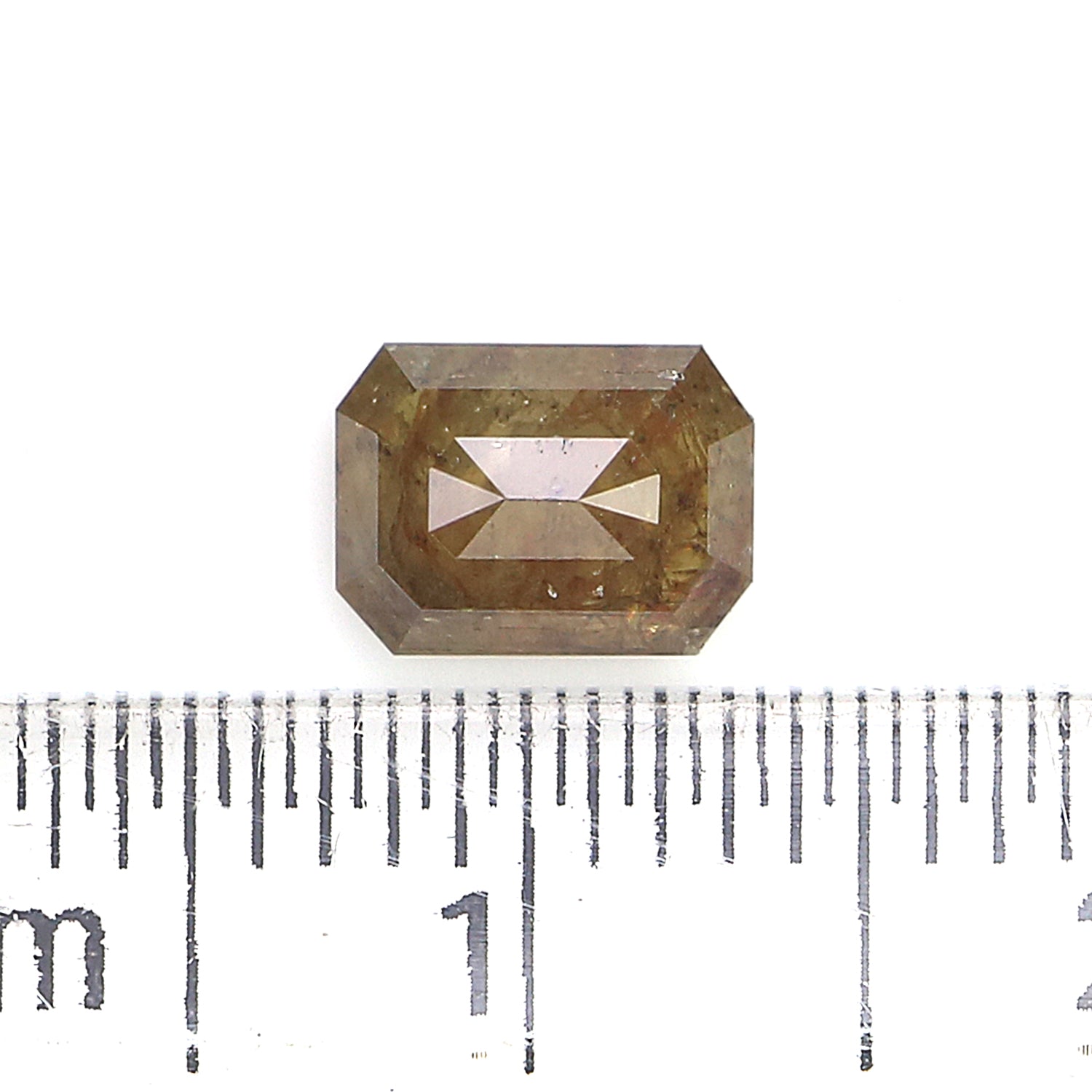 0.71 Ct Natural Loose Emerald Cut Diamond Green Brown Color Emerald Shape Diamond 6.35 MM Natural Loose Diamond Emerald Shape Diamond QL496