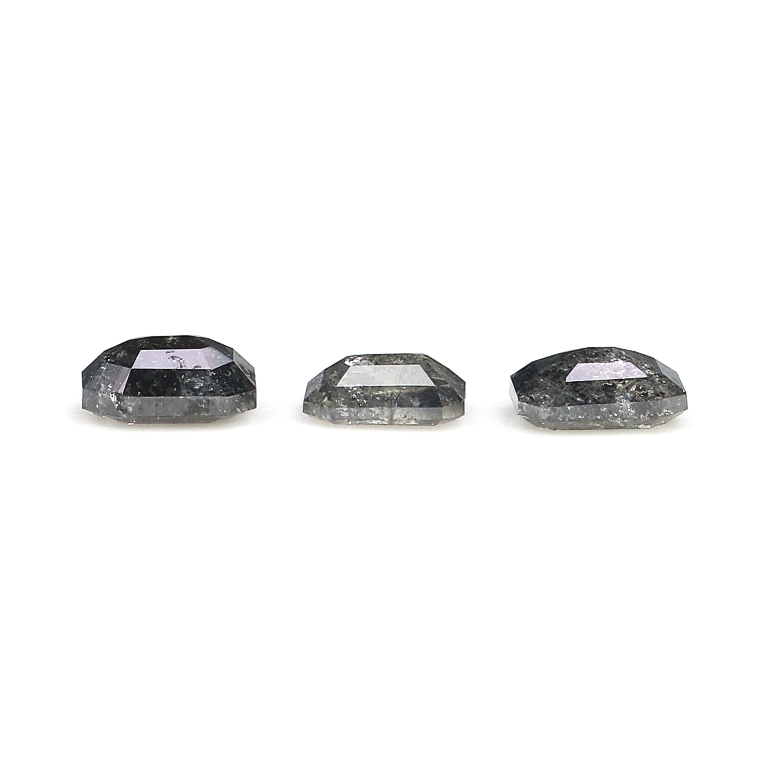 0.83 CT Natural Loose Emerald Shape Diamond Salt And Pepper Emerald Cut Diamond 4.10 MM Natural Black Grey Color Emerald Diamond KR2587