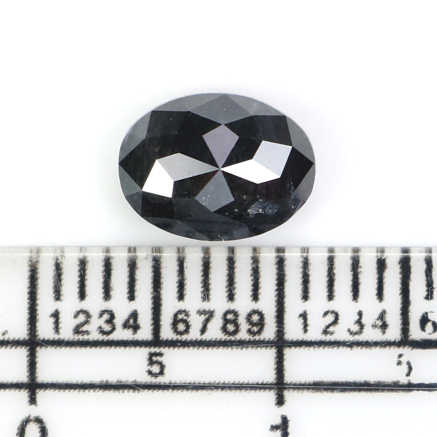 1.49 CT Natural Loose Oval Shape Diamond Salt And Pepper Oval Shape Diamond 8.05 MM Natural Black Grey Color Oval Rose Cut Diamond QL2889