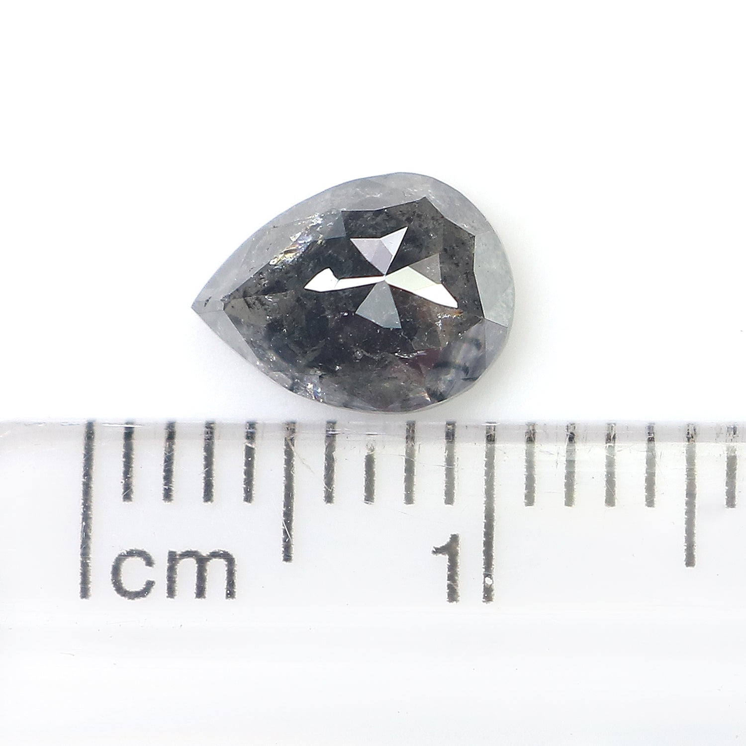 1.47 CT Natural Loose Pear Shape Diamond Salt And Pepper Pear Rose Cut Diamond 8.05 MM Natural Black Grey Color Pear Shape Diamond QL1561