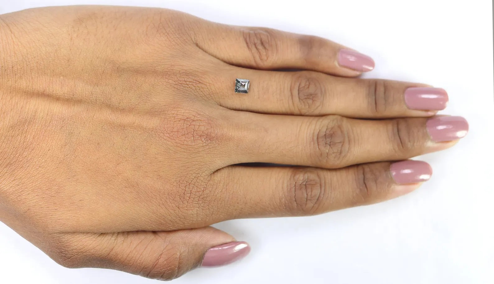 0.53 CT Natural Loose Square Shape Diamond Salt And Pepper Square Diamond 6.20 MM Natural Black Grey Color Square Rose Cut Diamond NQ7996