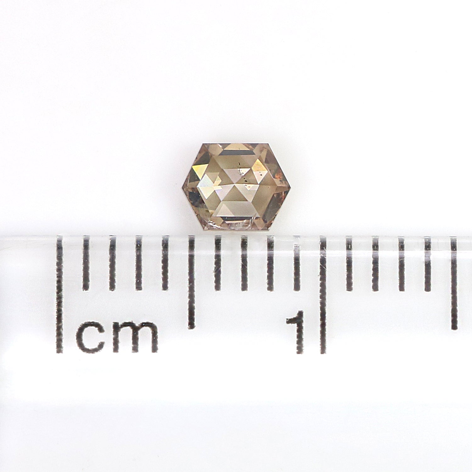 0.29 CT Natural Loose Hexagon Shape Diamond Brown Color Hexagon Cut Diamond 4.20 MM Natural Loose Brown Color Hexagon Rose Cut Diamond LQ850