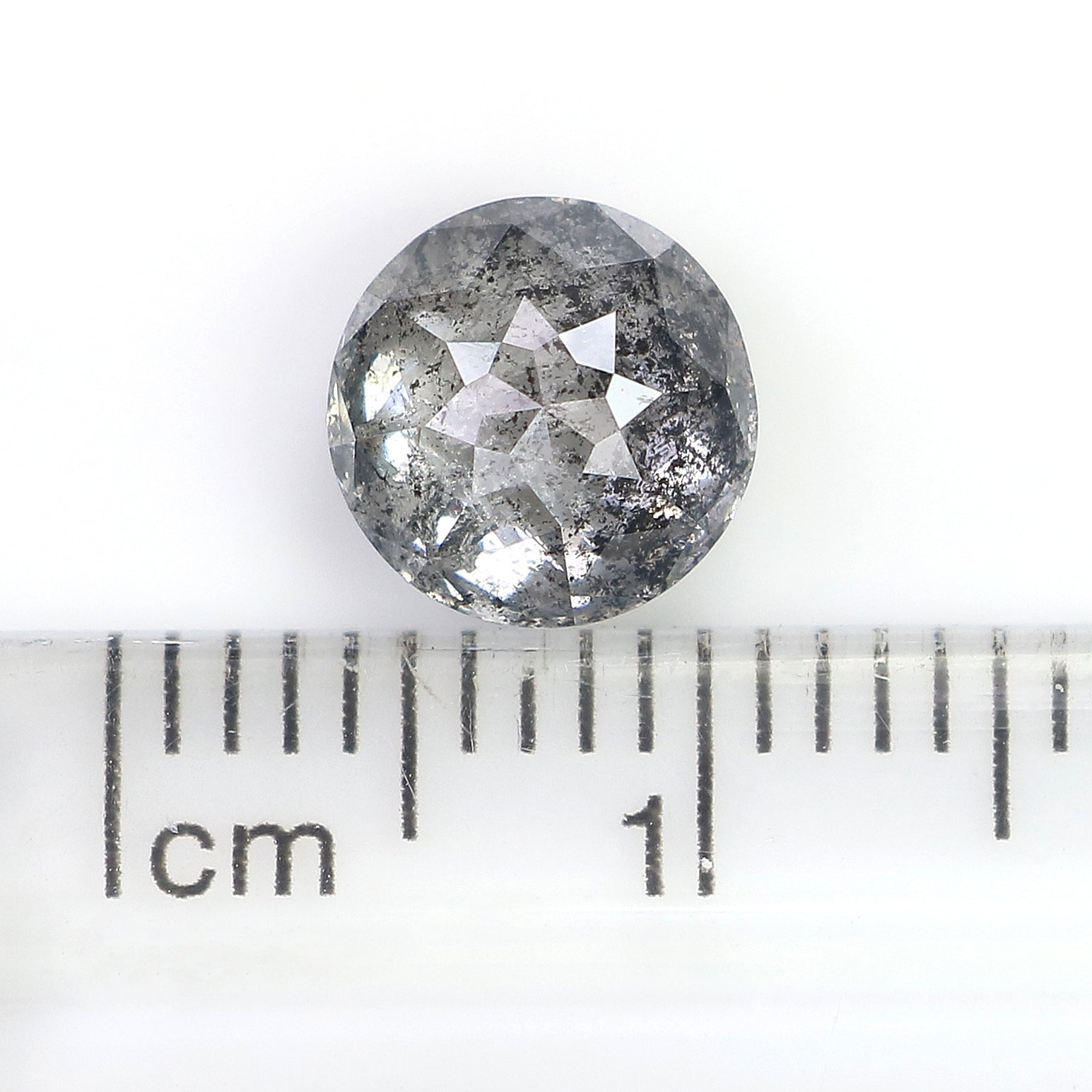 1.70 Ct Natural Loose Round Rose Cut Diamond Black Grey Color Rose Cut Diamond 7.30 MM Natural Loose Salt And Pepper Rose Cut Diamond QL882