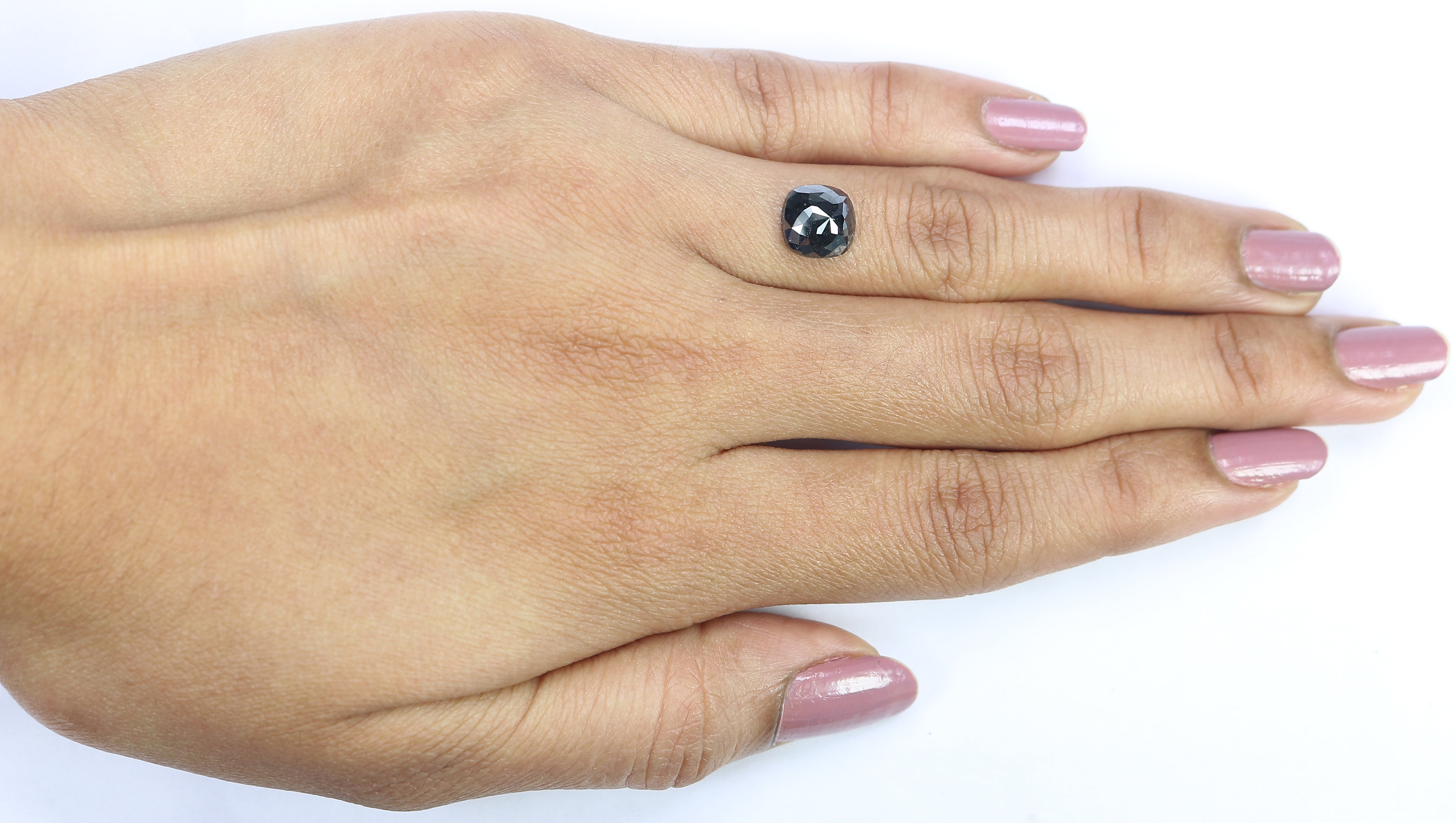 1.78 CT Natural Loose Cushion Shape Diamond Black Color Cushion Diamond 7.65 MM Natural Diamond Cushion Shape Rose Cut Diamond QL3112