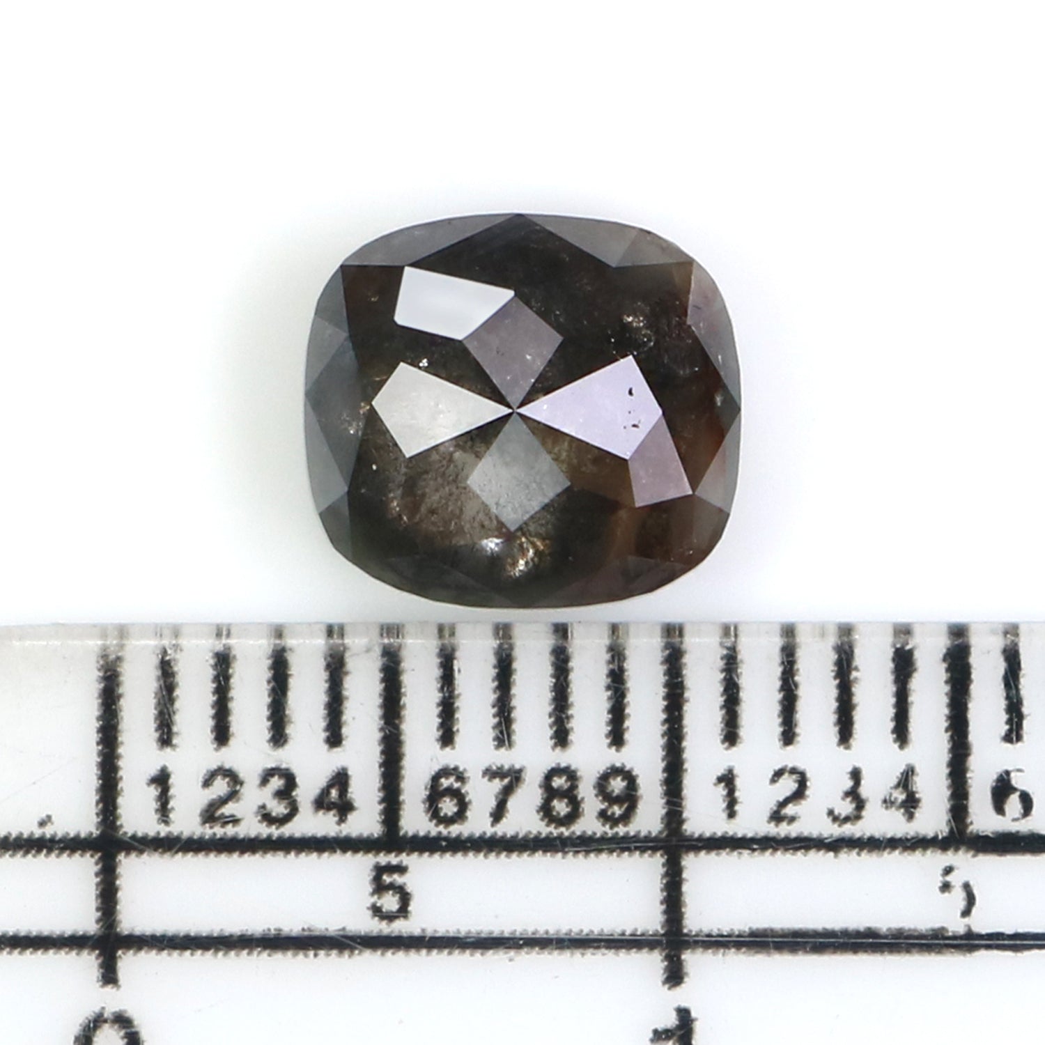 2.04 CT Natural Loose Cushion Shape Diamond Salt And Pepper Cushion Shape Diamond 7.85 MM Black Grey Color Cushion Rose Cut Diamond QL2887