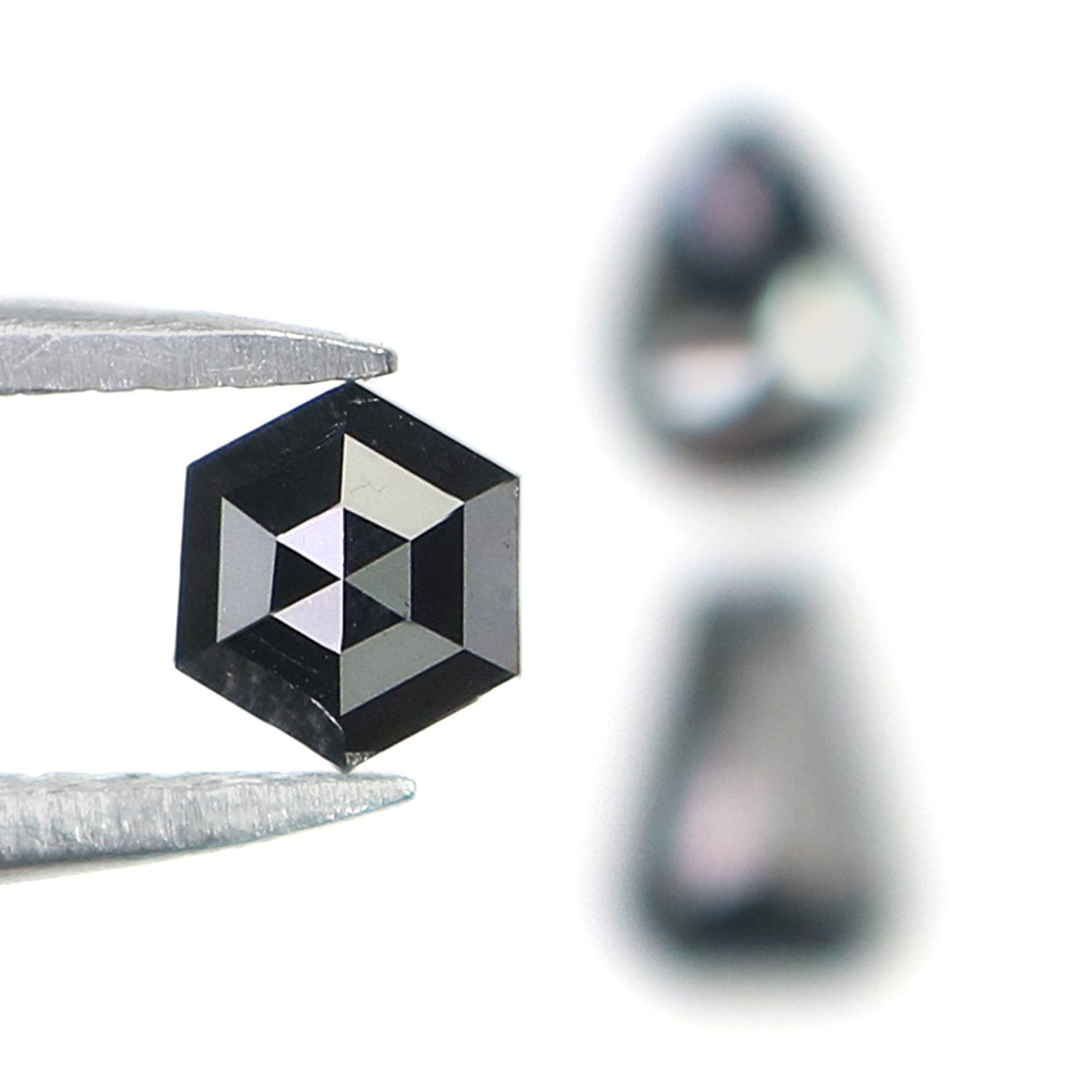 0.86 CT Natural Loose Mix Shape Diamond Black Color Mix Shape Diamond 5.35 MM Natural Loose Diamond Black Mix Shape Rose Cut Diamond N2266