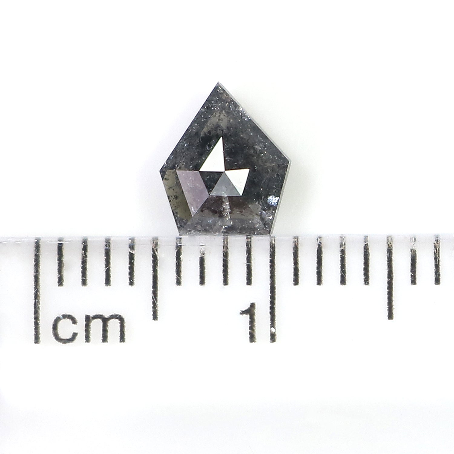 0.80 CT Natural Loose Shield Diamond Black Grey Color Diamond 6.60 MM Natural Loose Diamond Salt And Pepper Shield Rose Cut Diamond QL7662