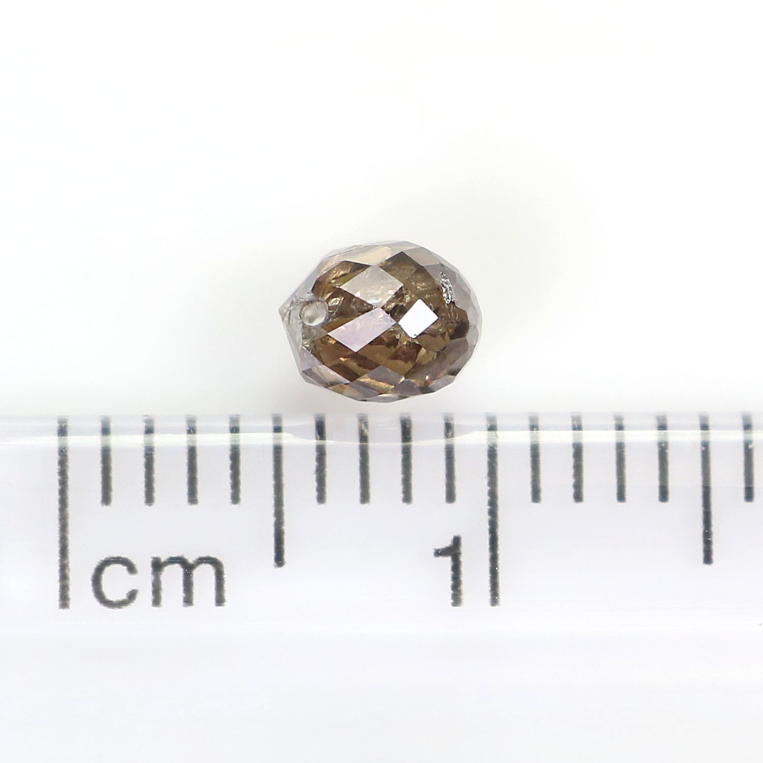 0.58 Ct Natural Loose Briolette Shape Diamond Brown Color Drop Diamond 4.70 MM Natural Loose Brown Color Briolette Rose Cut Diamond LQ9827