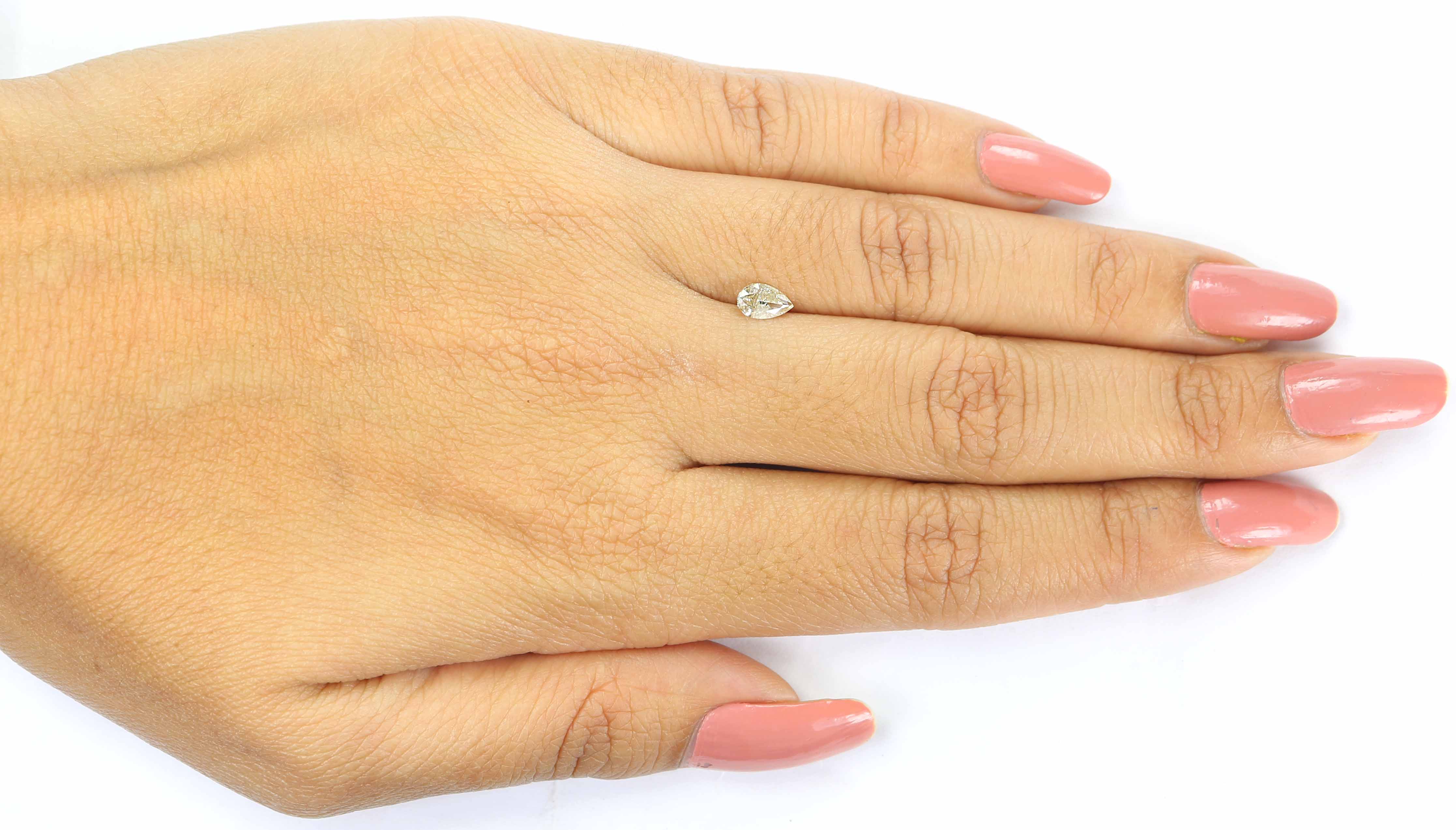 0.39 CT Natural Loose Pear Shape Diamond Yellow Color Pear Cut Diamond 6.10 MM Natural Loose Grey Color Pear Brilliant Cut Diamond LC77