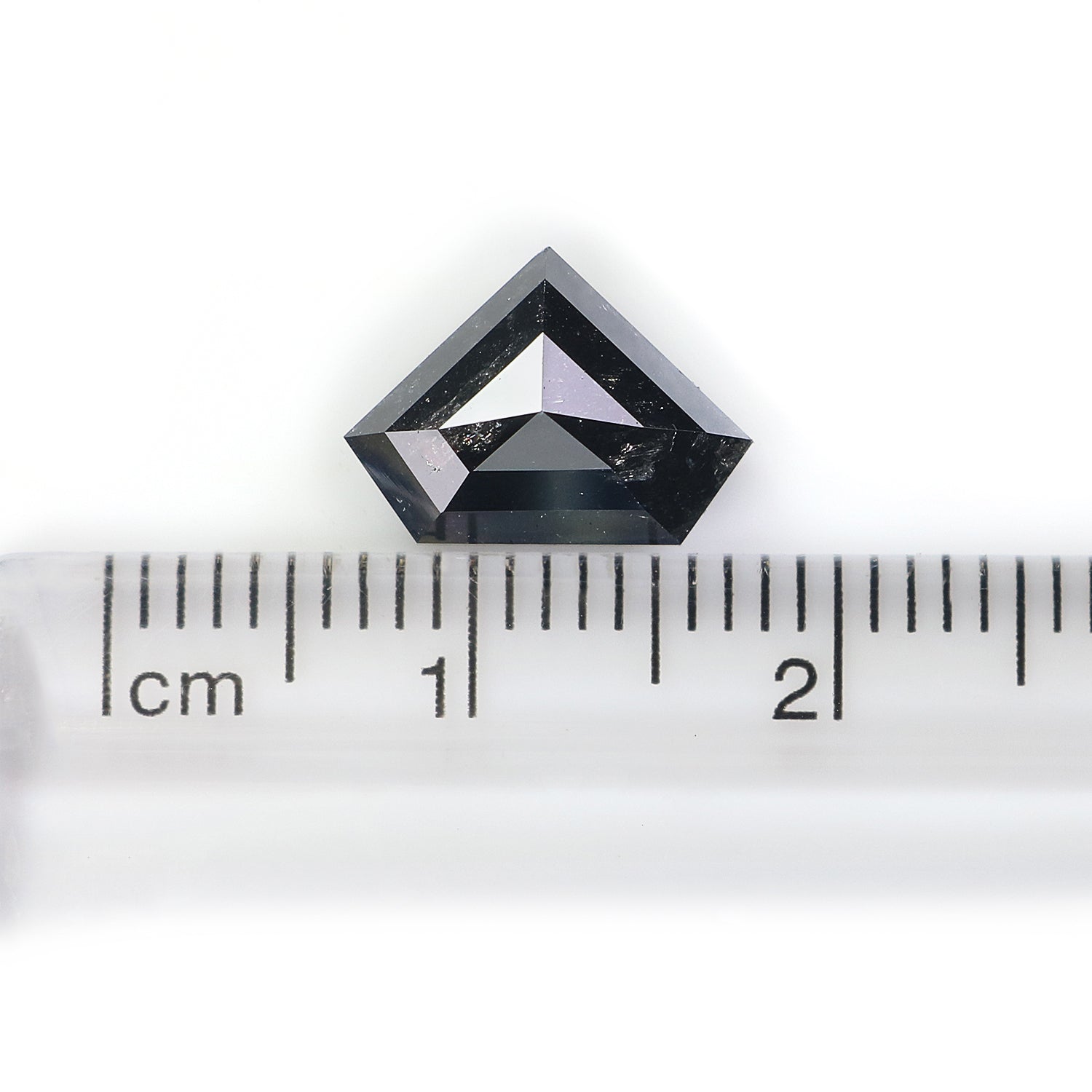 3.03 Ct Natural Loose Shield Shape Diamond Salt And Pepper Shield Cut Diamond 8.20 MM Black Gray Color Shield Shape Rose Cut Diamond QL1117