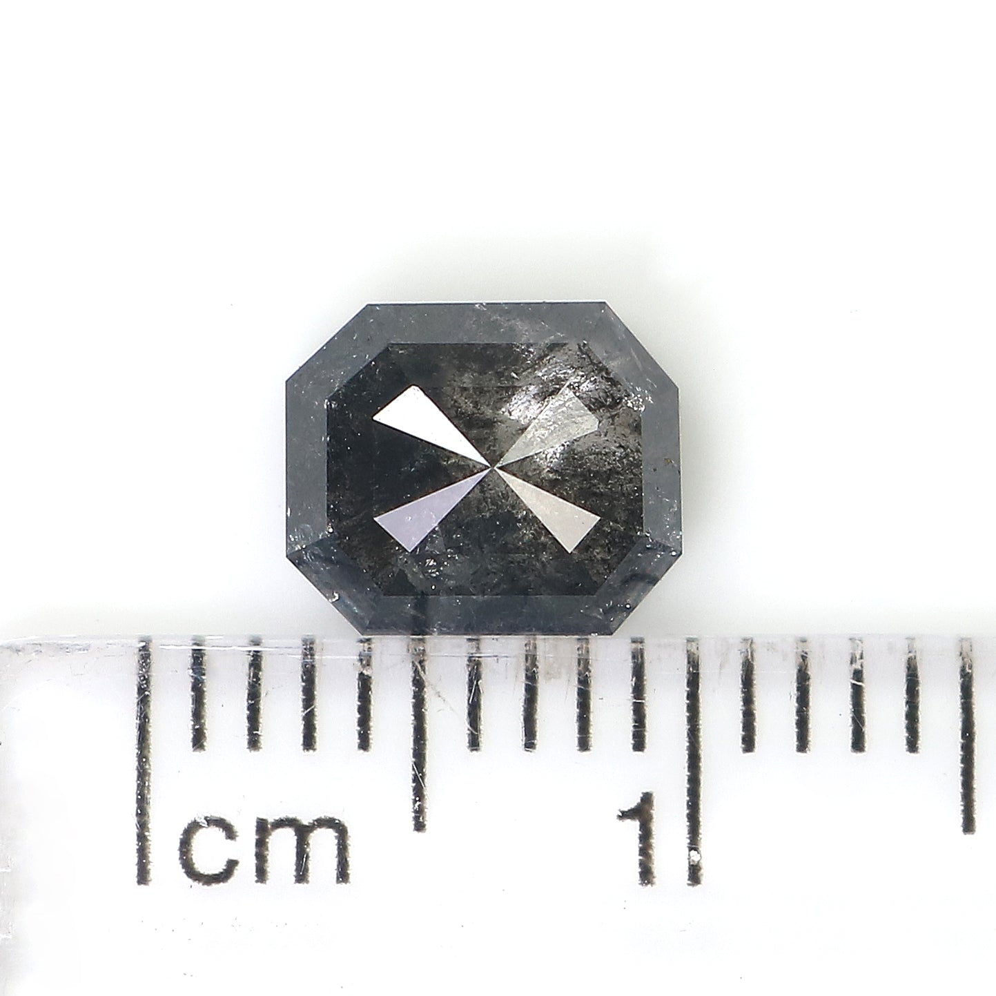 1.70 CT Natural Loose Emerald Cut Diamond Salt And Pepper Emerald Diamond 7.20 MM Natural Loose Black Grey Color Emerald Cut Diamond QL187