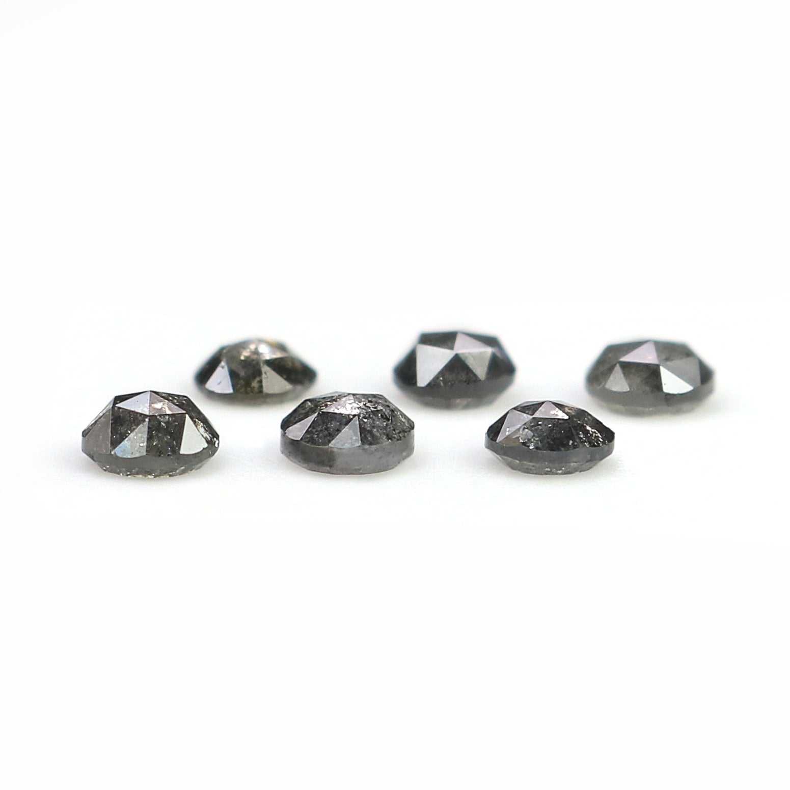0.73 Ct Natural Loose Round Shape Diamond Salt And Pepper Round Cut Diamond 2.90 MM Natural Black Gray Color Round Rose Cut Diamond N8590